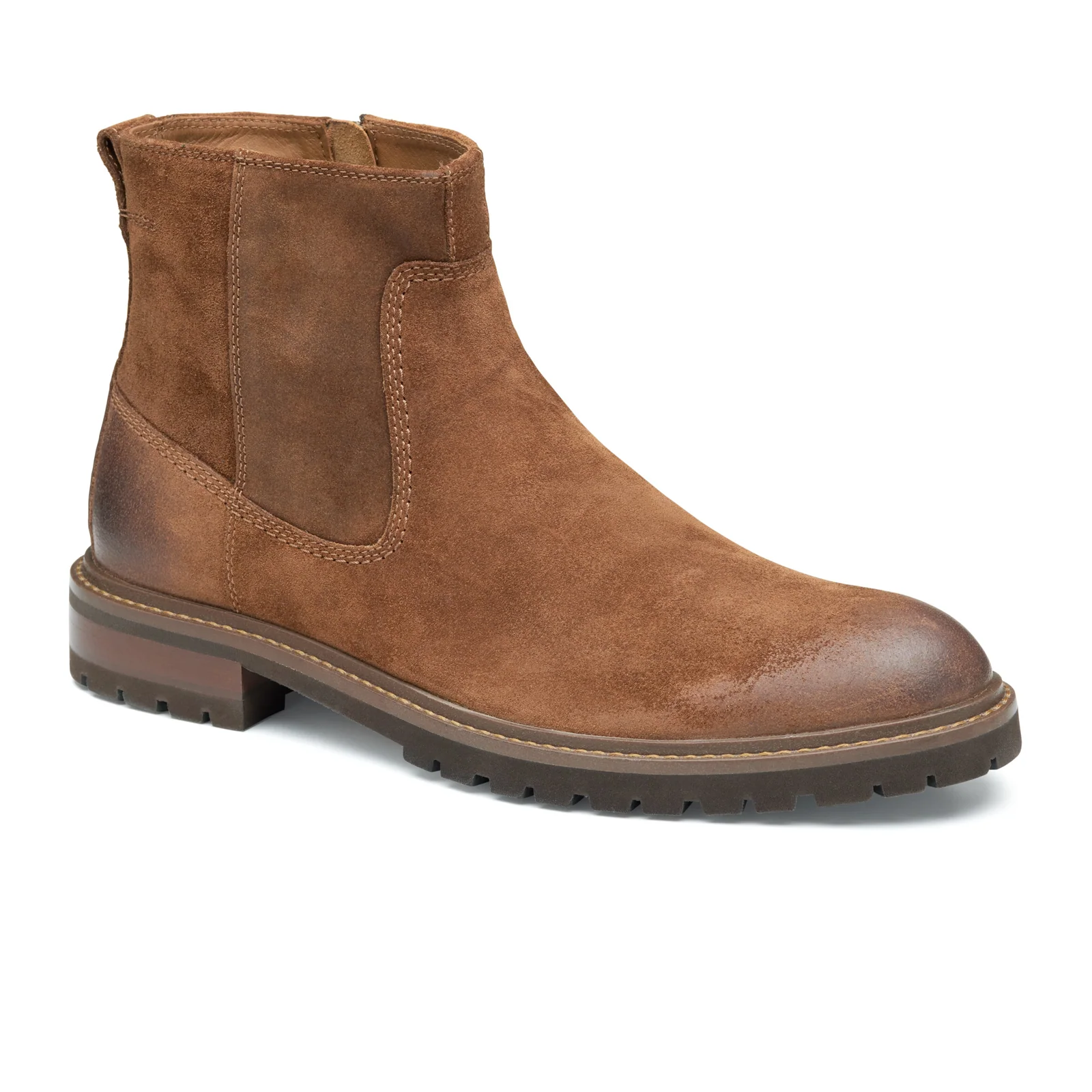 Johnston & Murphy Barrett Zip Boot (Men) - Brown Waxed Suede - Image 2