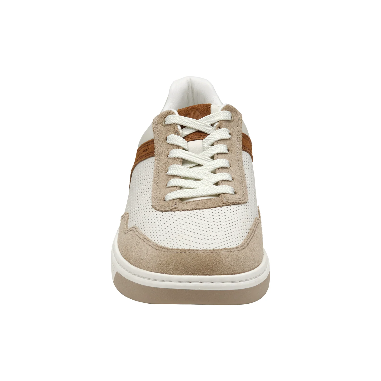 Johnston & Murphy Dawson Moc Toe U-Throat Sneaker (Men) - White Full Grain/Taupe Suede - Image 3