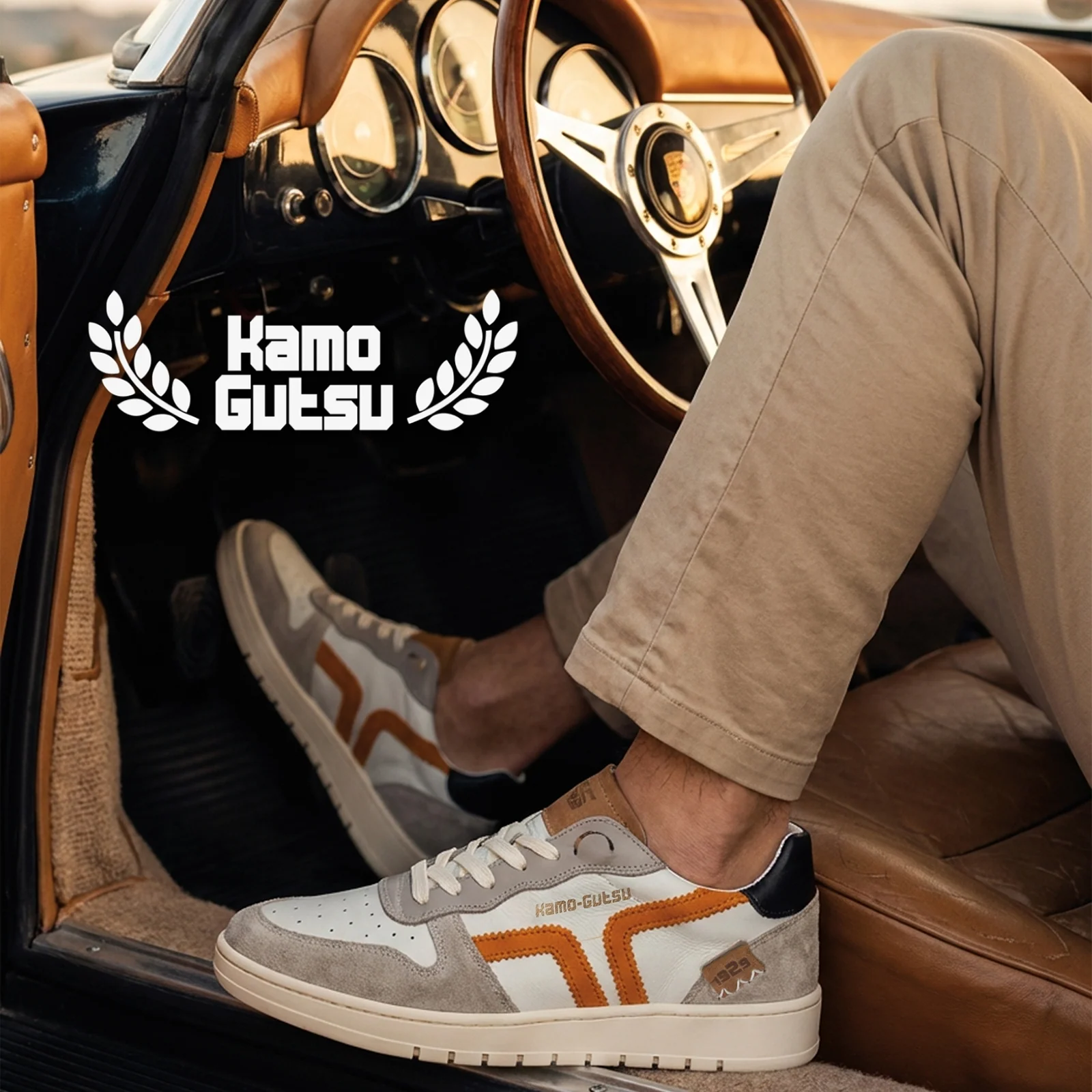 Kamo-Gutsu CAMPO 048 Sneaker (Men) - Beige/Arancio - Image 2