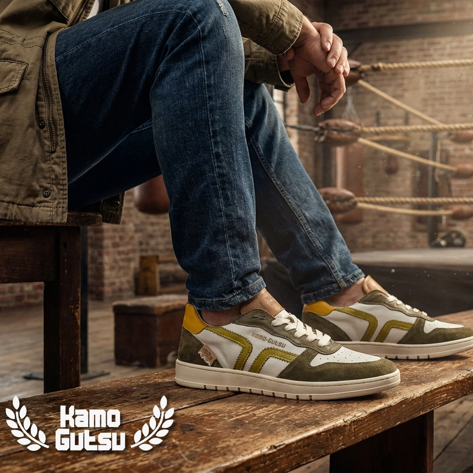 Kamo-Gutsu CAMPO 048 Sneaker (Men) - Verde/Zolfo - Image 3