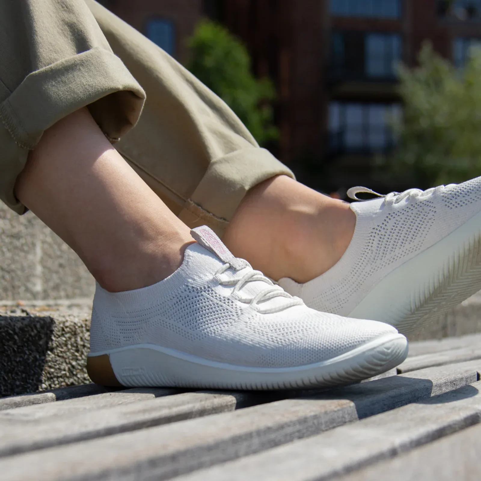 Keen KNX Knit Lace Sneaker (Women) - Star White/Moonlite Mauve - Image 6