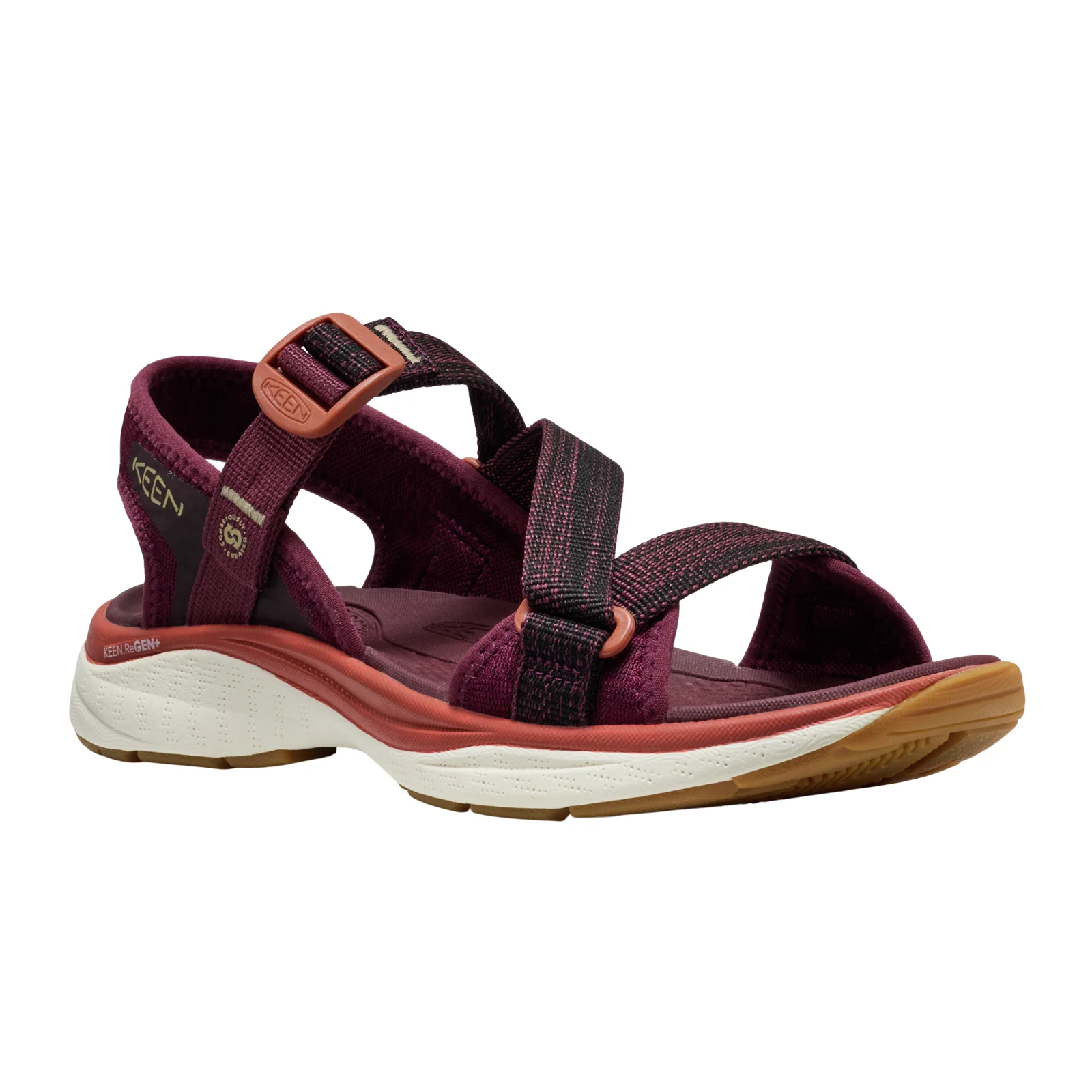 Keen Leiki Open Toe Sandal (Women) - Fig/Burnt Brick - Image 2