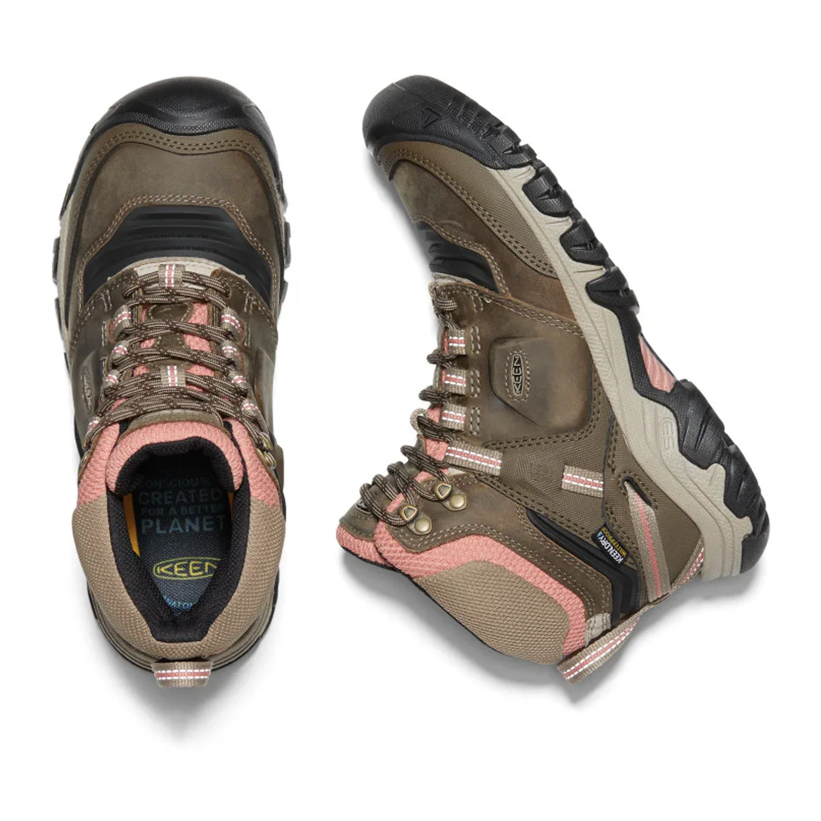 Keen Ridge Flex Mid Waterproof Boot (Women) - Timberwolf/Brick Dust - Image 4