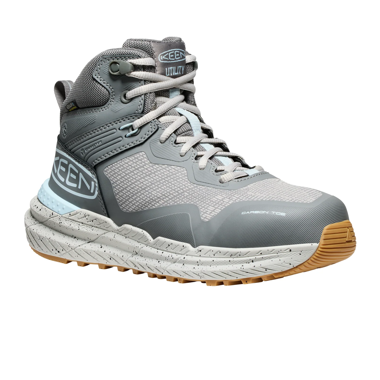 Keen Utility Synchro Mid Waterproof Carbon Toe Work Boot (Women) - Steel Grey/Gum - Image 5