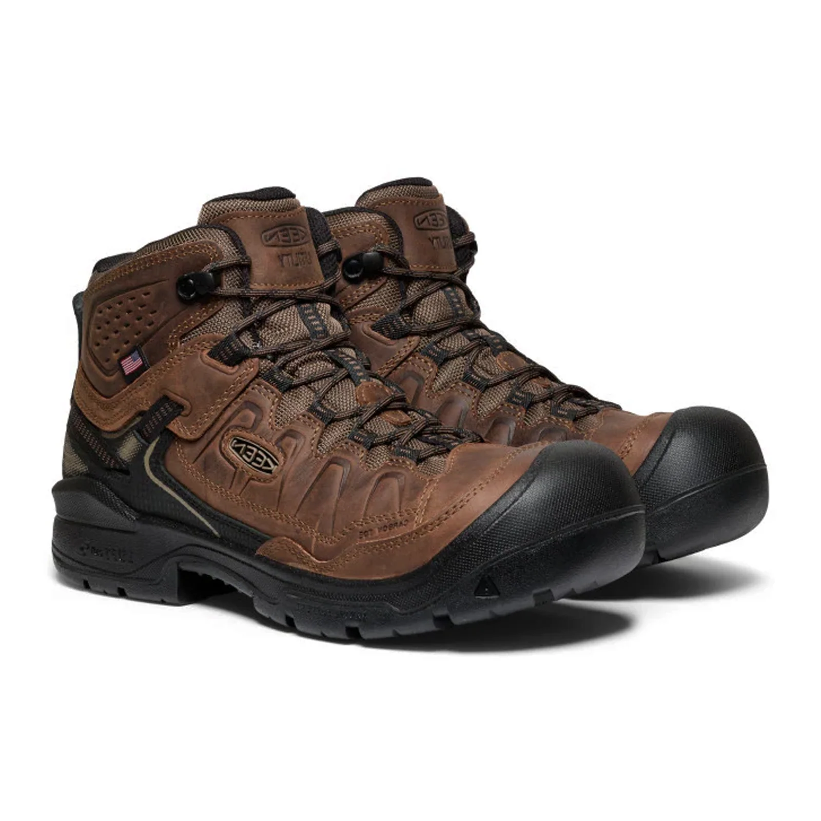 Keen Utility Targhee IV Mid Waterproof Carbon Toe Work Boot (Men) - Dark Earth/Black - Image 3