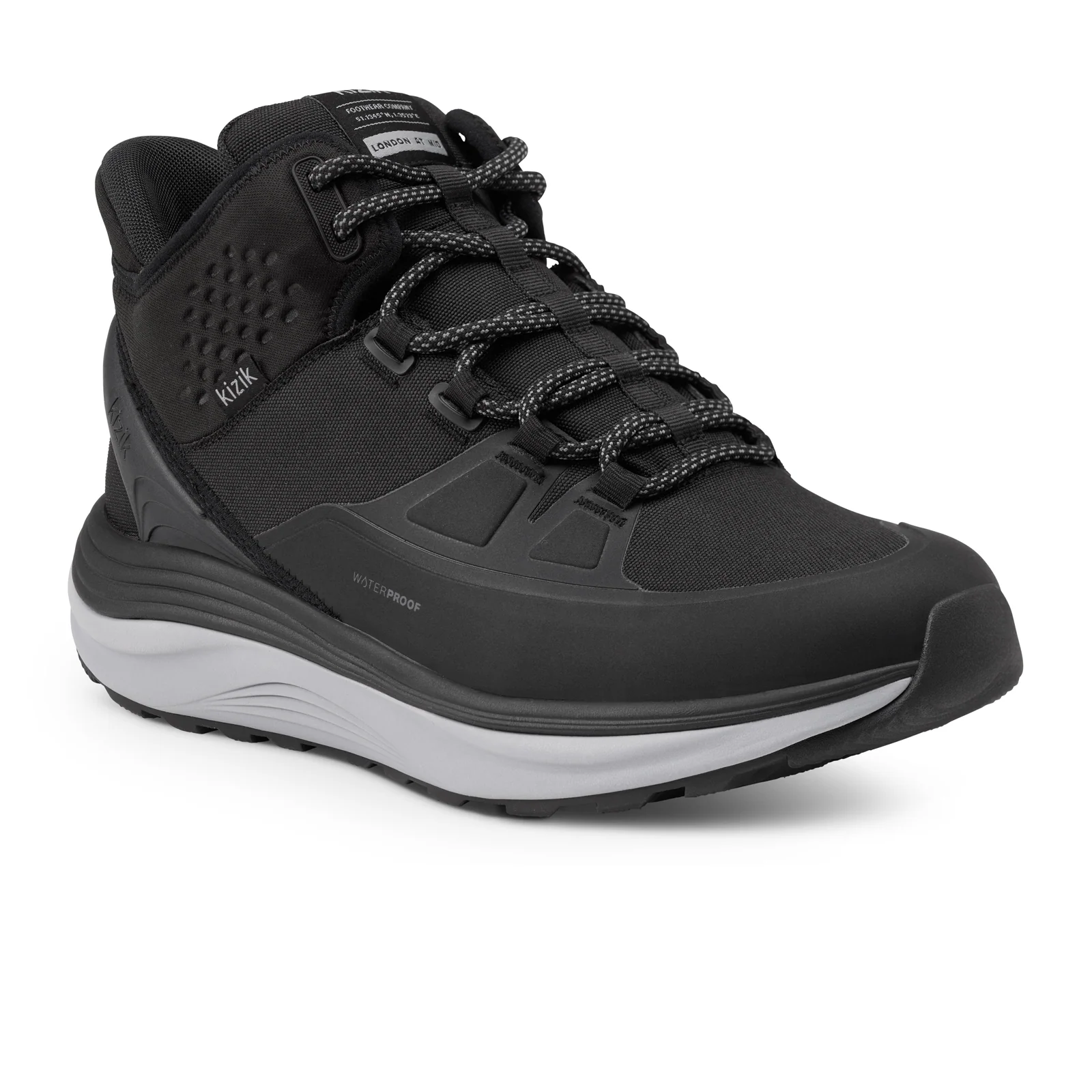 Kizik London All-Terrain Mid Waterproof Sneaker (Men) - Black/Alloy - Image 3