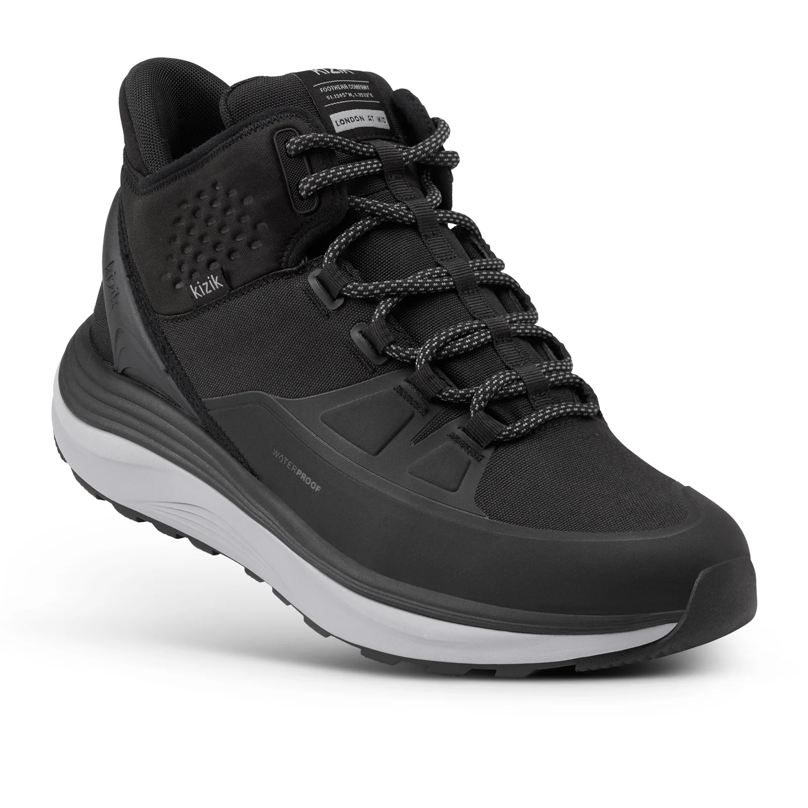 Kizik London All-Terrain Mid Waterproof Sneaker (Men) - Black/Alloy - Image 4