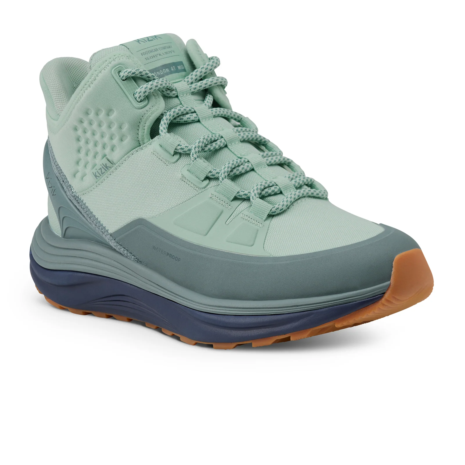 Kizik London All-Terrain Mid Waterproof Sneaker (Women) - Surf Spray/Naval Academy - Image 3