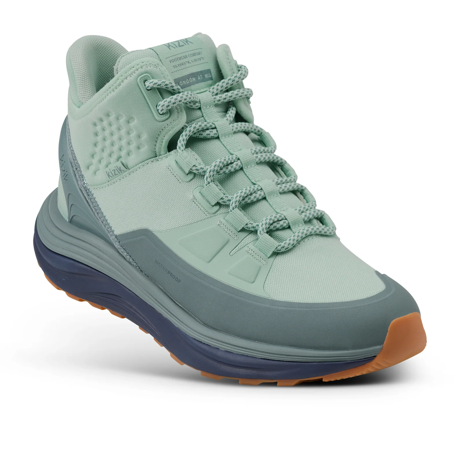 Kizik London All-Terrain Mid Waterproof Sneaker (Women) - Surf Spray/Naval Academy - Image 4