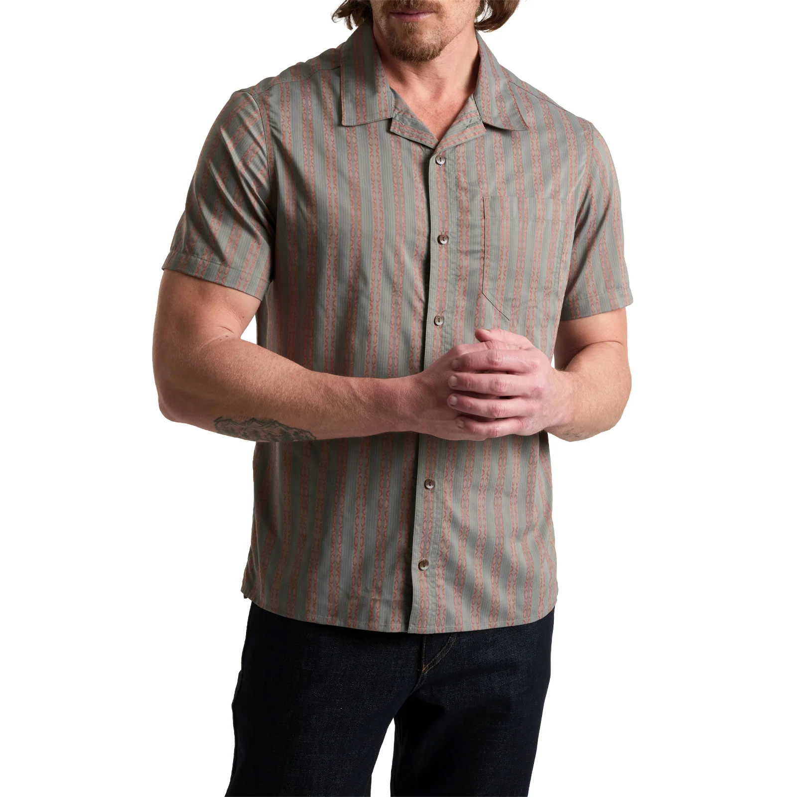 Kuhl Bohemian Short Sleeve Shirt (Men) - Charcoal/Brick
