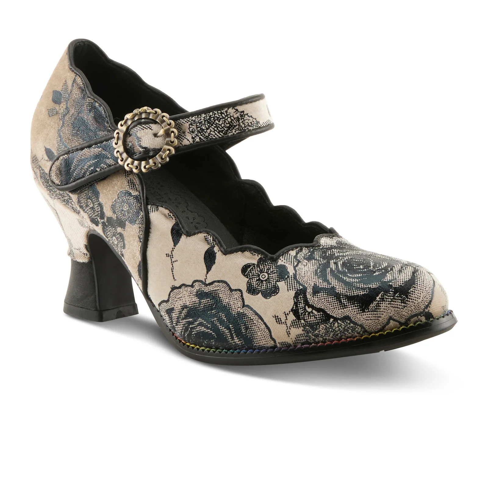 L'Artiste Adodora-Prit Heeled Mary Jane (Women) - Black Multi - Image 3