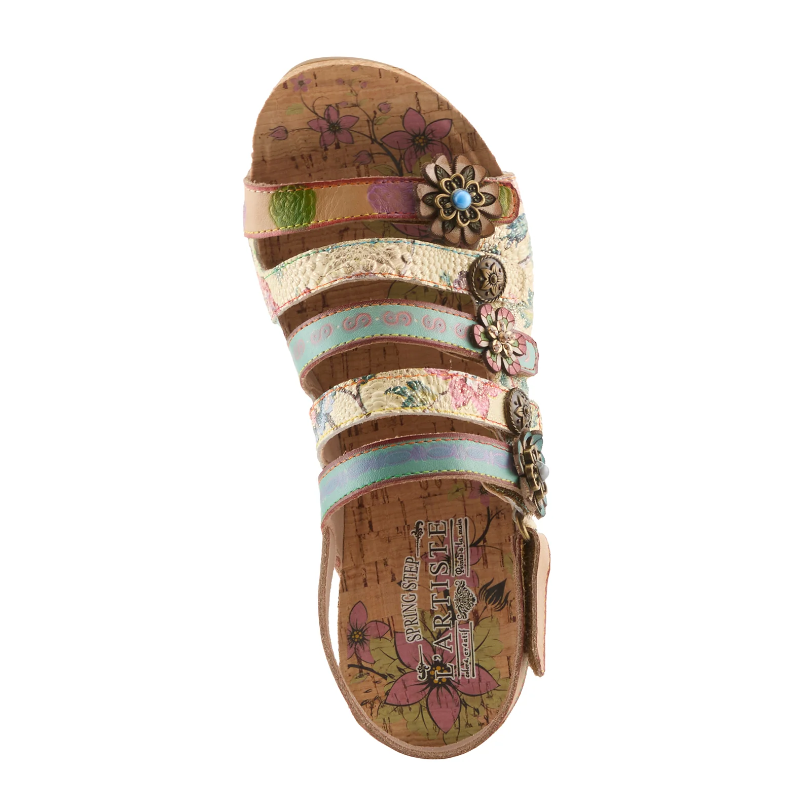 L'Artiste Buckleitup Wedge Sandal (Women) - Mint Multi - Image 6