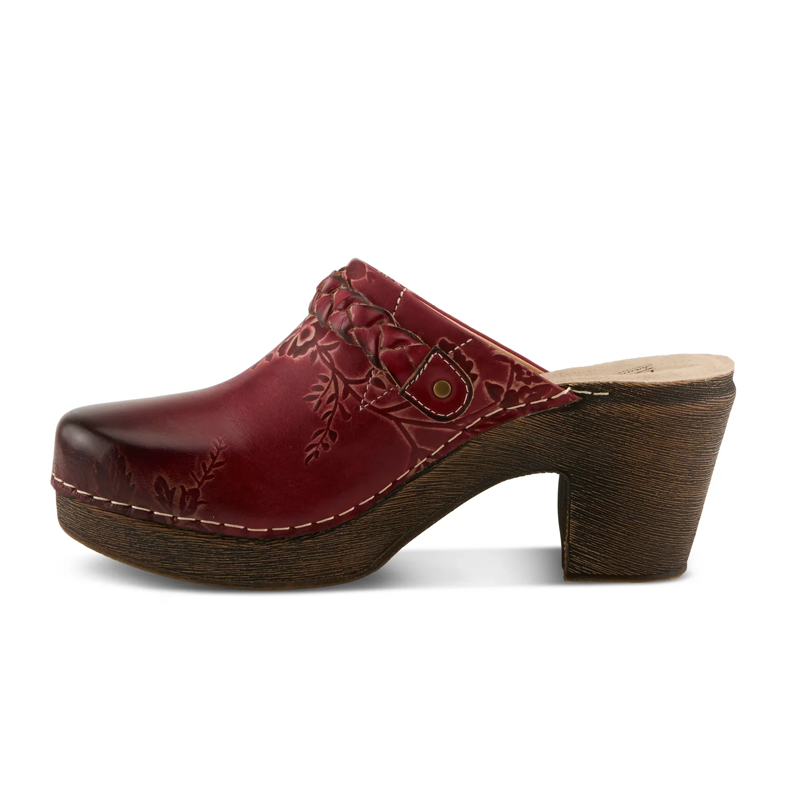 L'Artiste Calliroe Heeled Clog (Women) - Dark Red Multi - Image 2