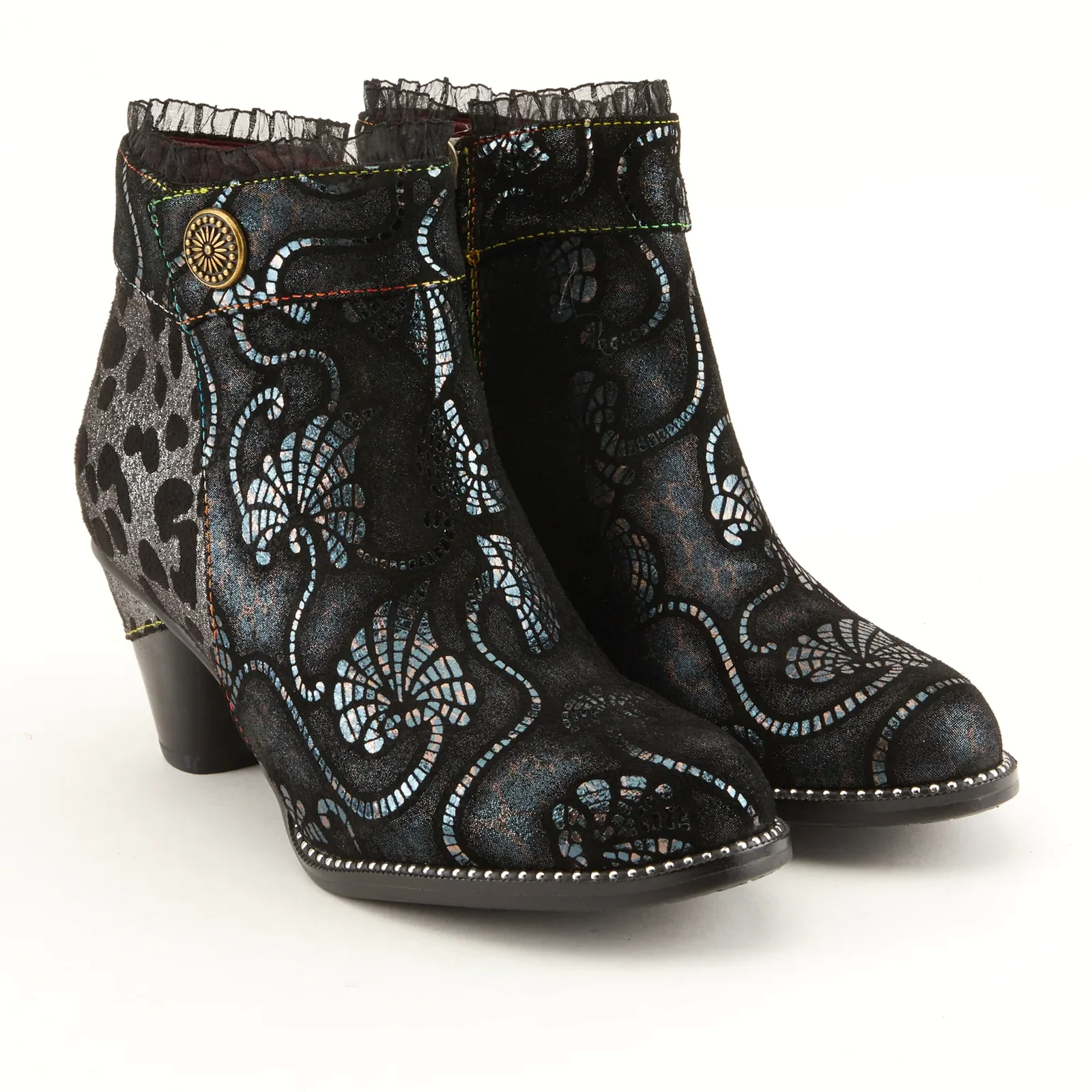 L'Artiste Dessa Heeled Ankle Boot (Women) - Black Multi - Image 4