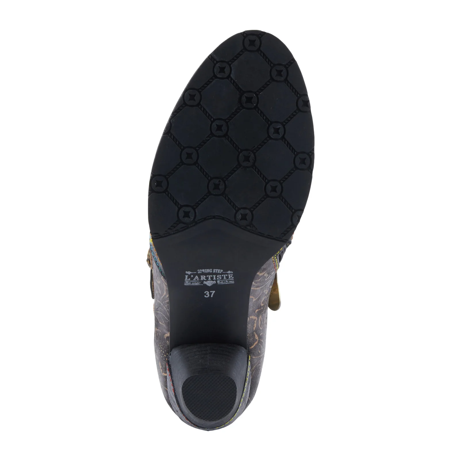 L'Artiste Graphic Heeled Ankle Boot (Women) - Black Metallic - Image 7