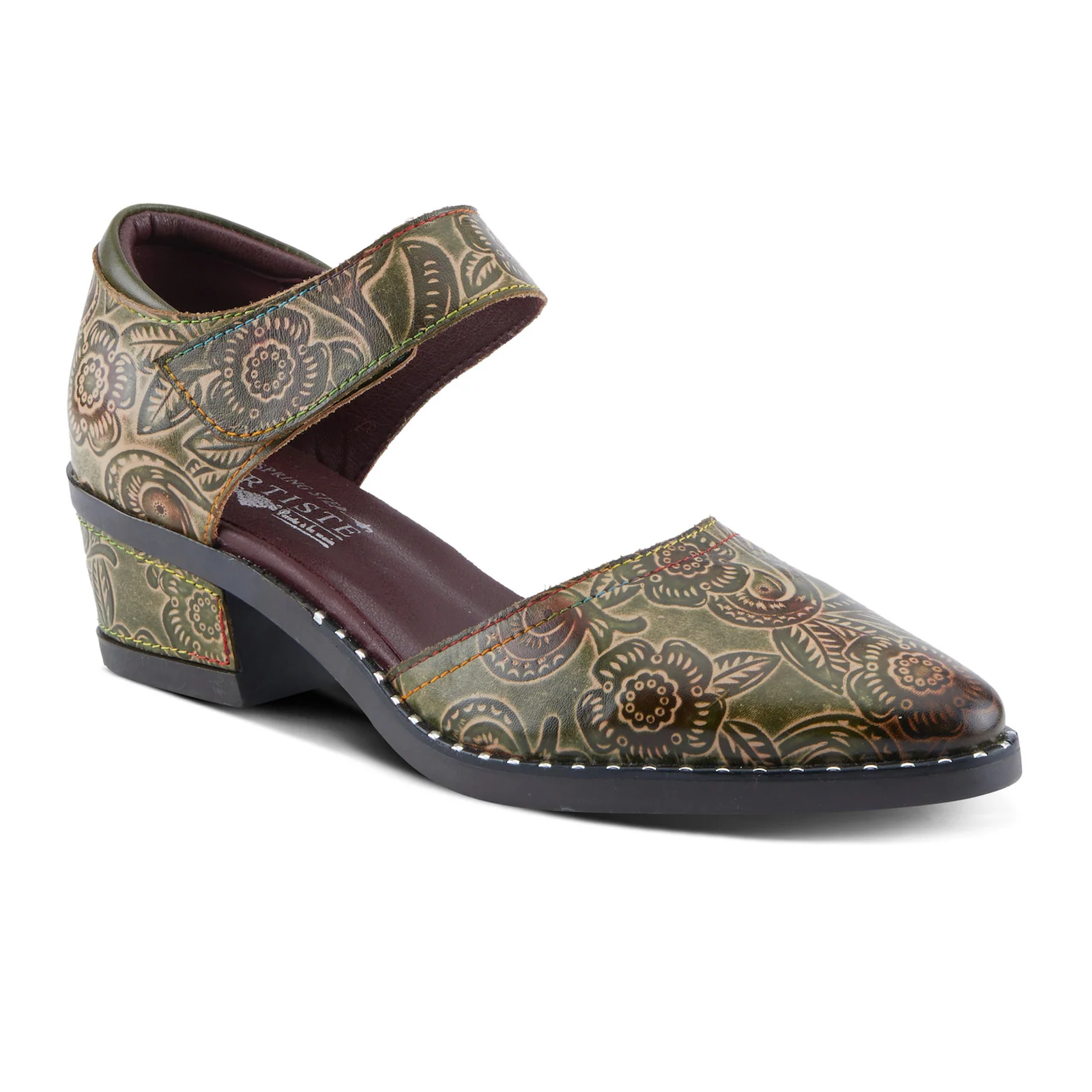L'Artiste Jazzberry Heeled Mary Jane (Women) - Olive Multi - Image 3