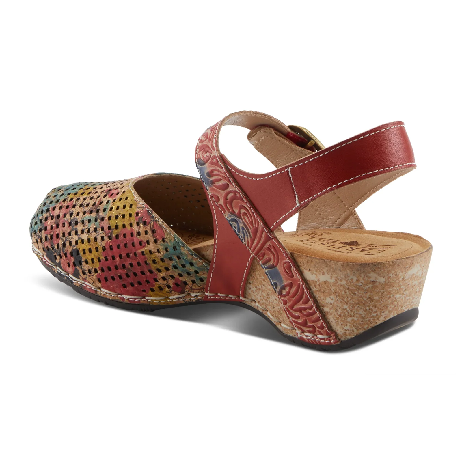 L'Artiste Koraline Wedge Sandal (Women) - Red Multi - Image 4