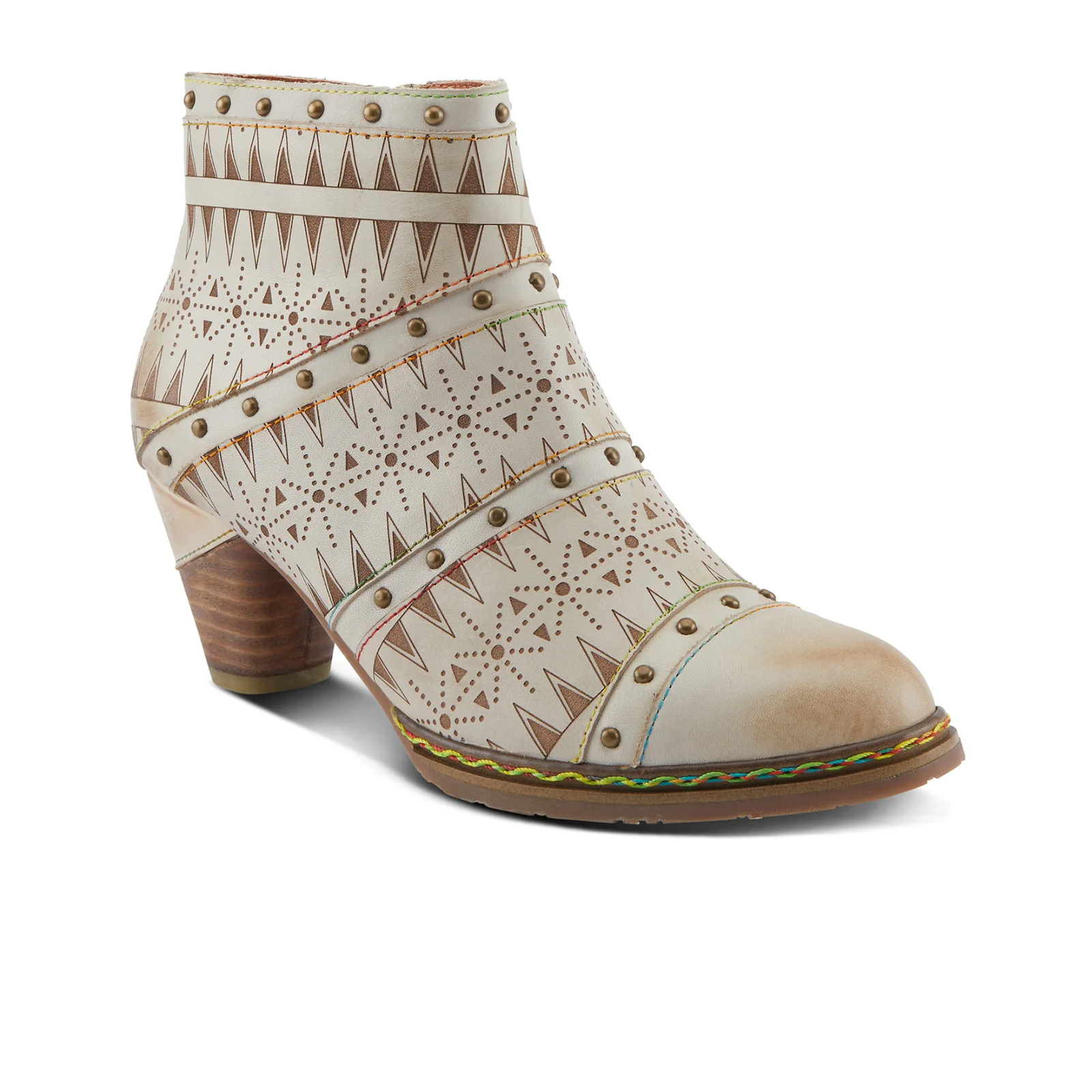 L'Artiste Niobe Heeled Ankle Boot (Women) - Beige Multi - Image 3