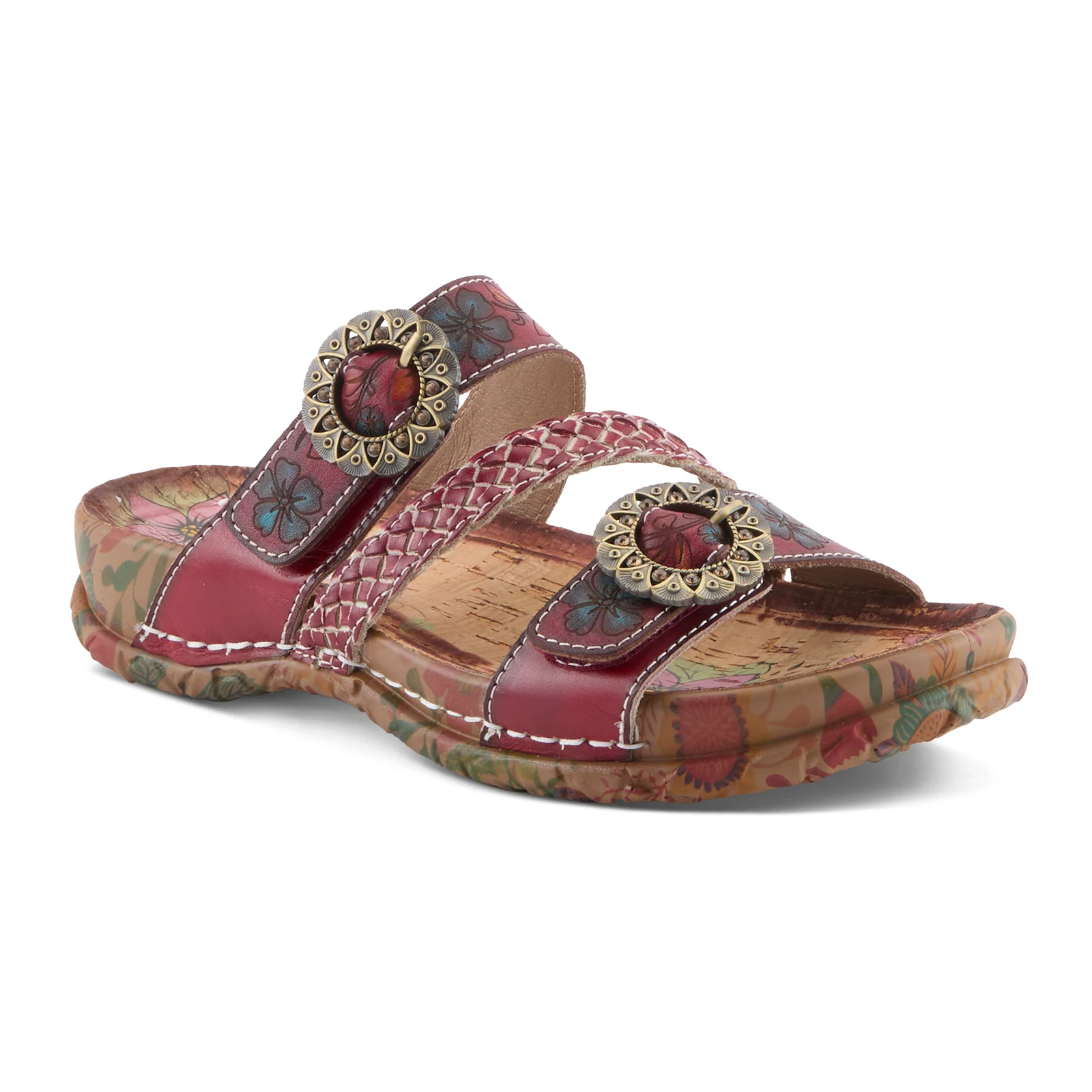 L'Artiste Ontheroad Slide Sandal (Women) - Dark Red Multi - Image 3