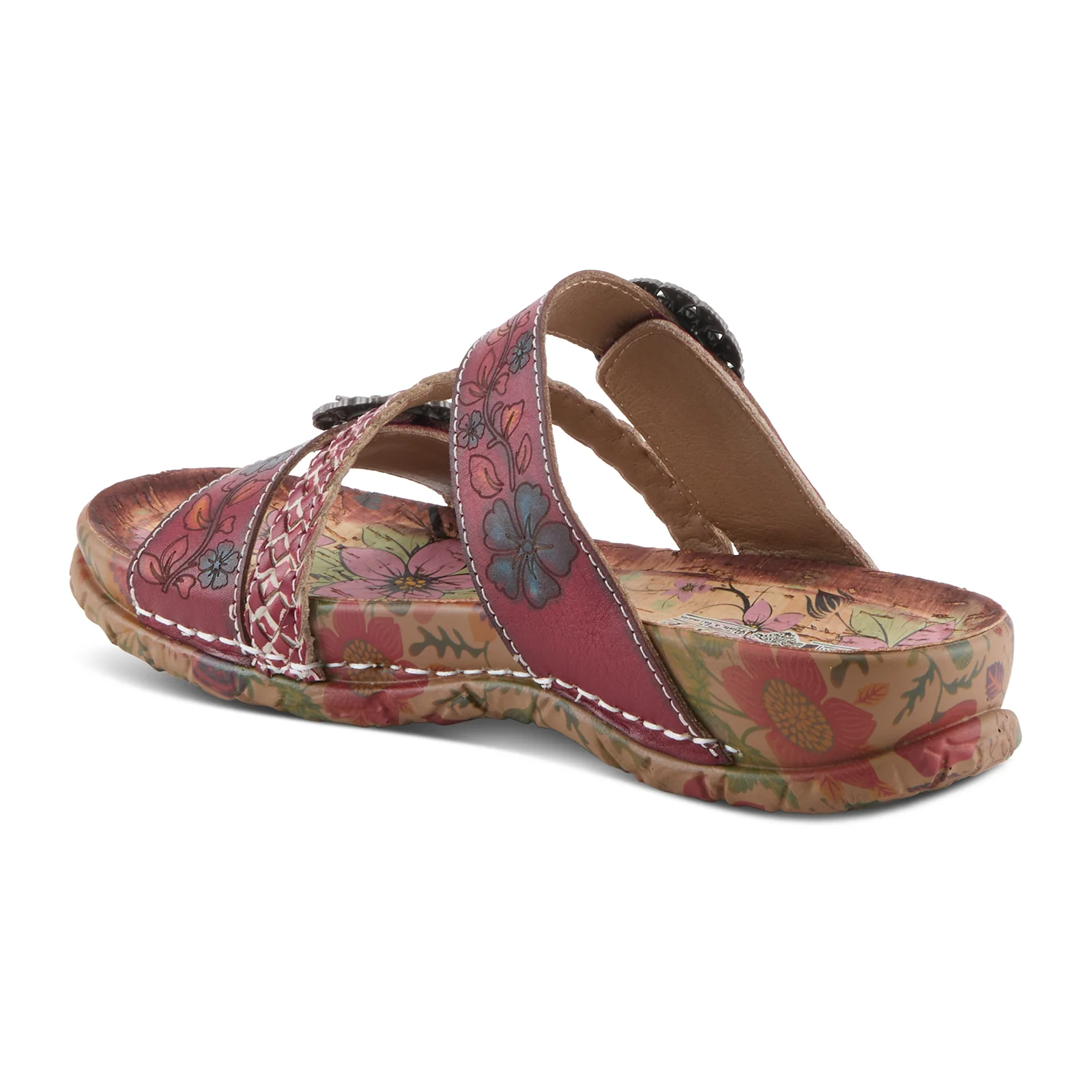 L'Artiste Ontheroad Slide Sandal (Women) - Dark Red Multi - Image 4