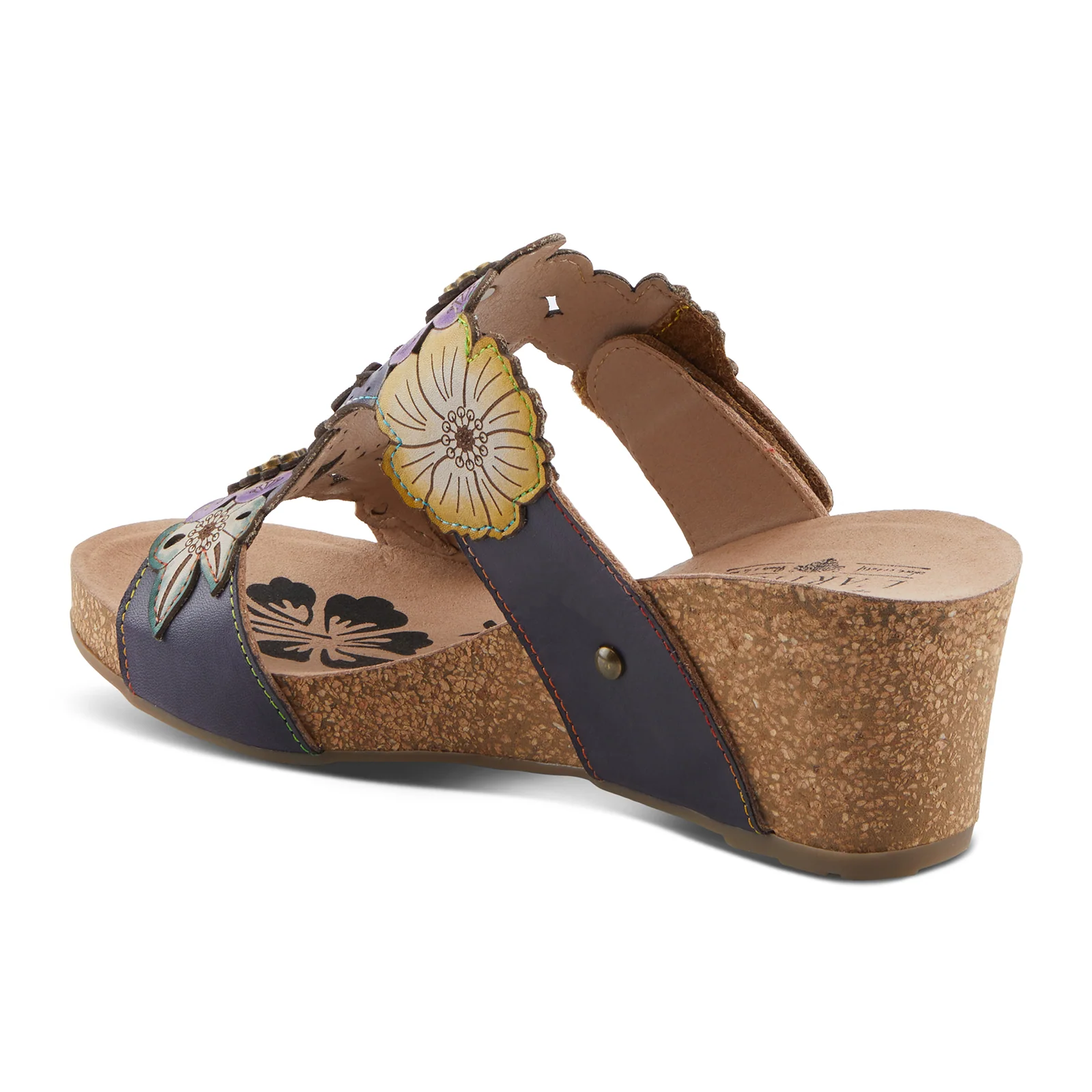L'Artiste Prettypetals Wedge Sandal (Women) - Navy Multi - Image 4