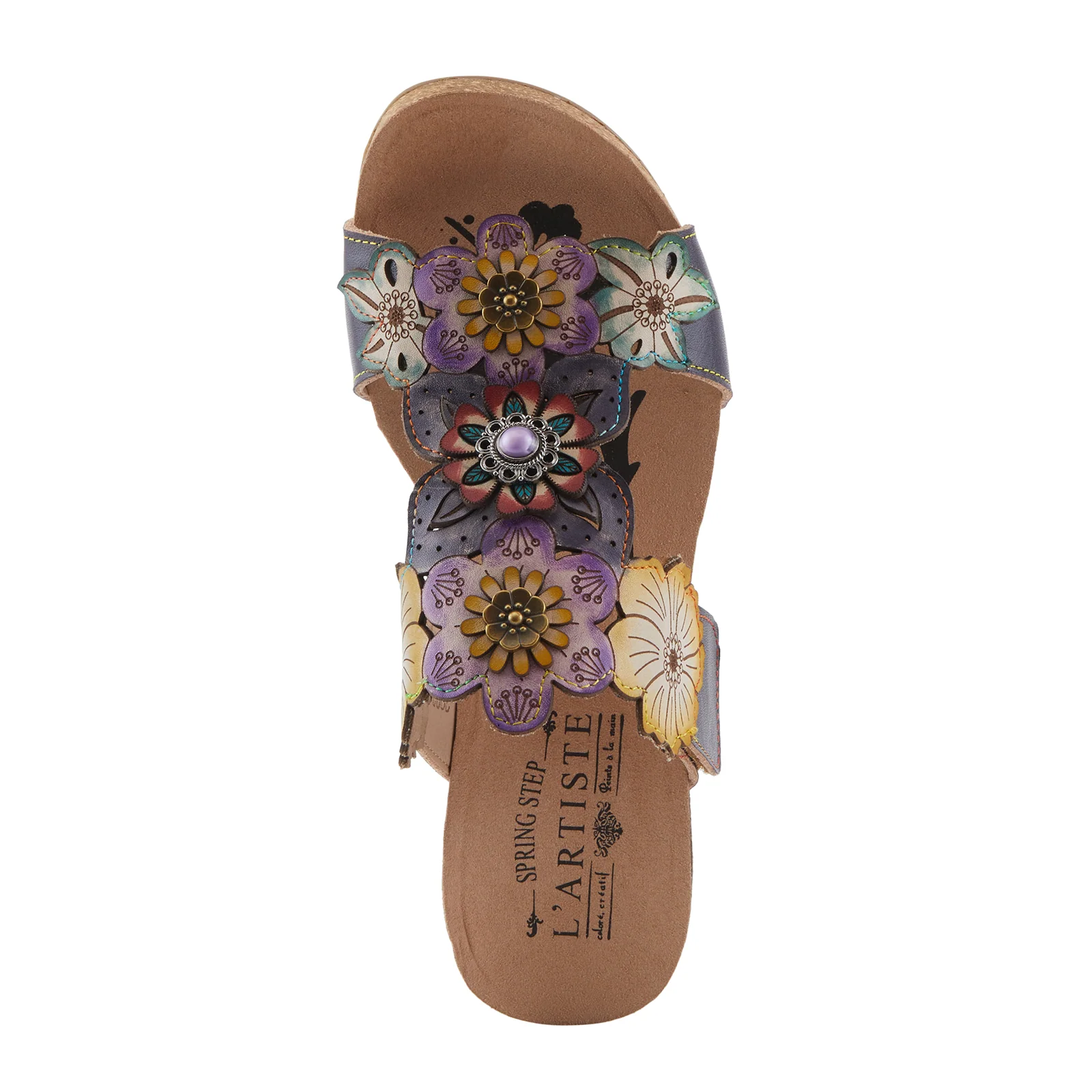 L'Artiste Prettypetals Wedge Sandal (Women) - Navy Multi - Image 6