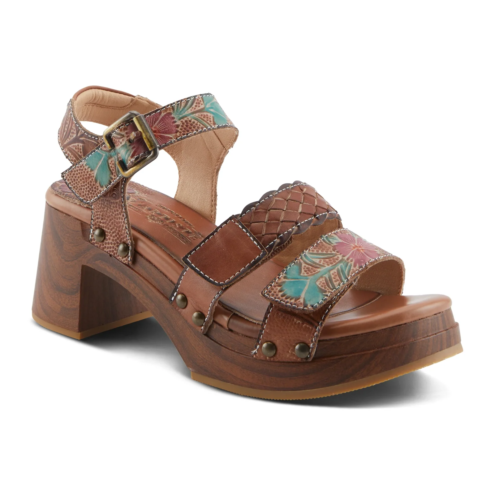 L'Artiste Retropel Wedge Sandal (Women) - Brown Multi - Image 3