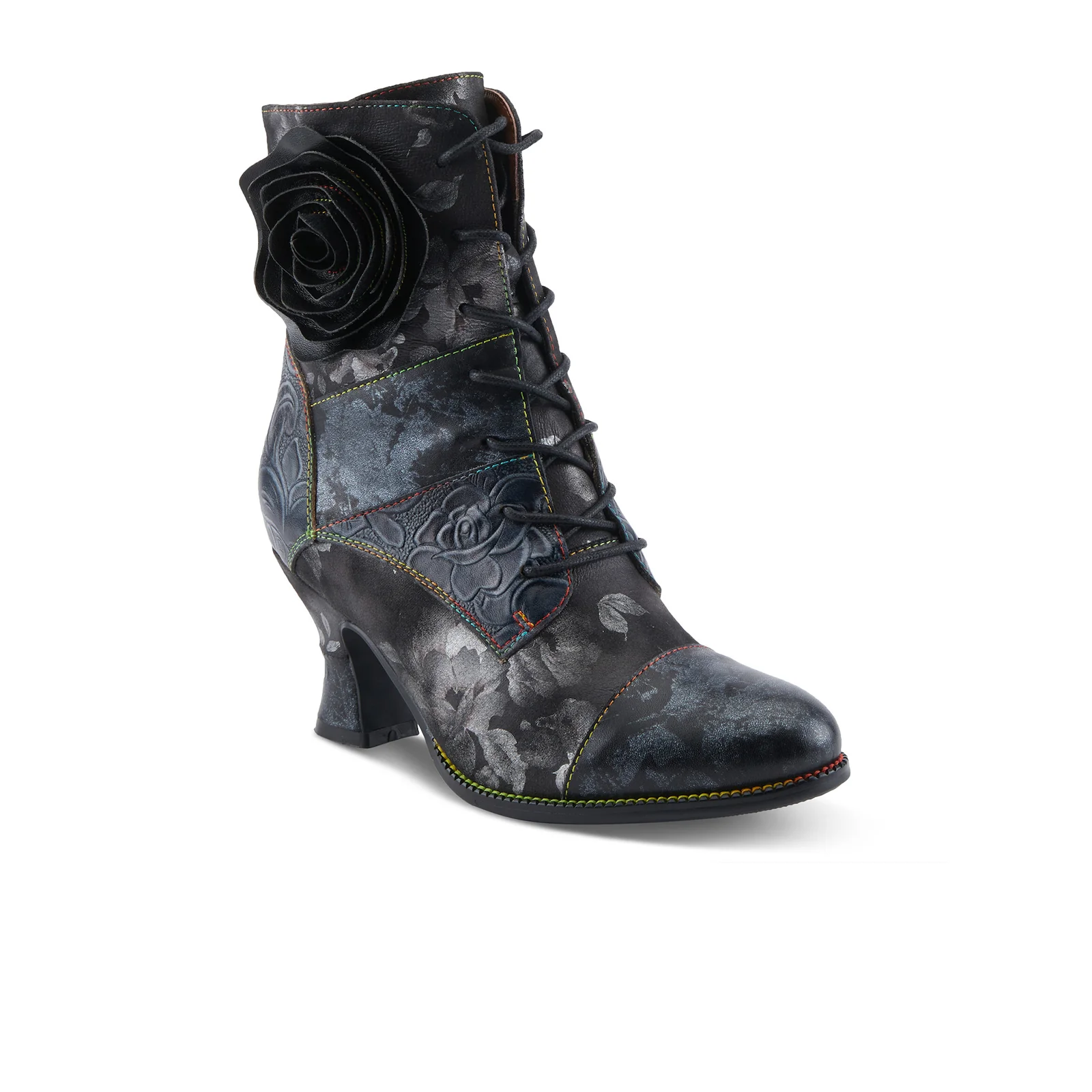 L'Artiste Roselia Heeled Ankle Boot (Women) - Black Multi - Image 3