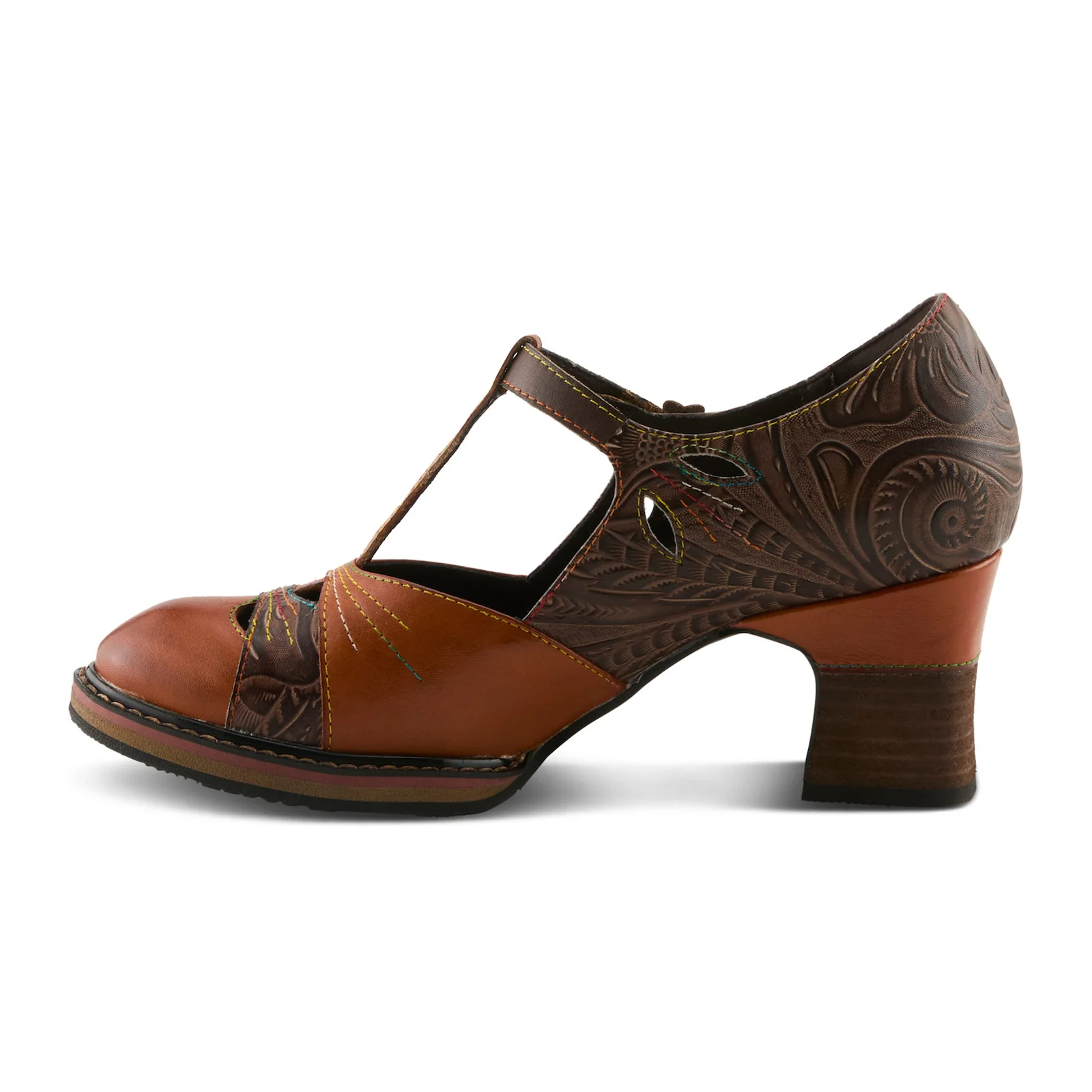L'Artiste Sweetnora T-Strap Heel (Women) - Camel Multi - Image 2