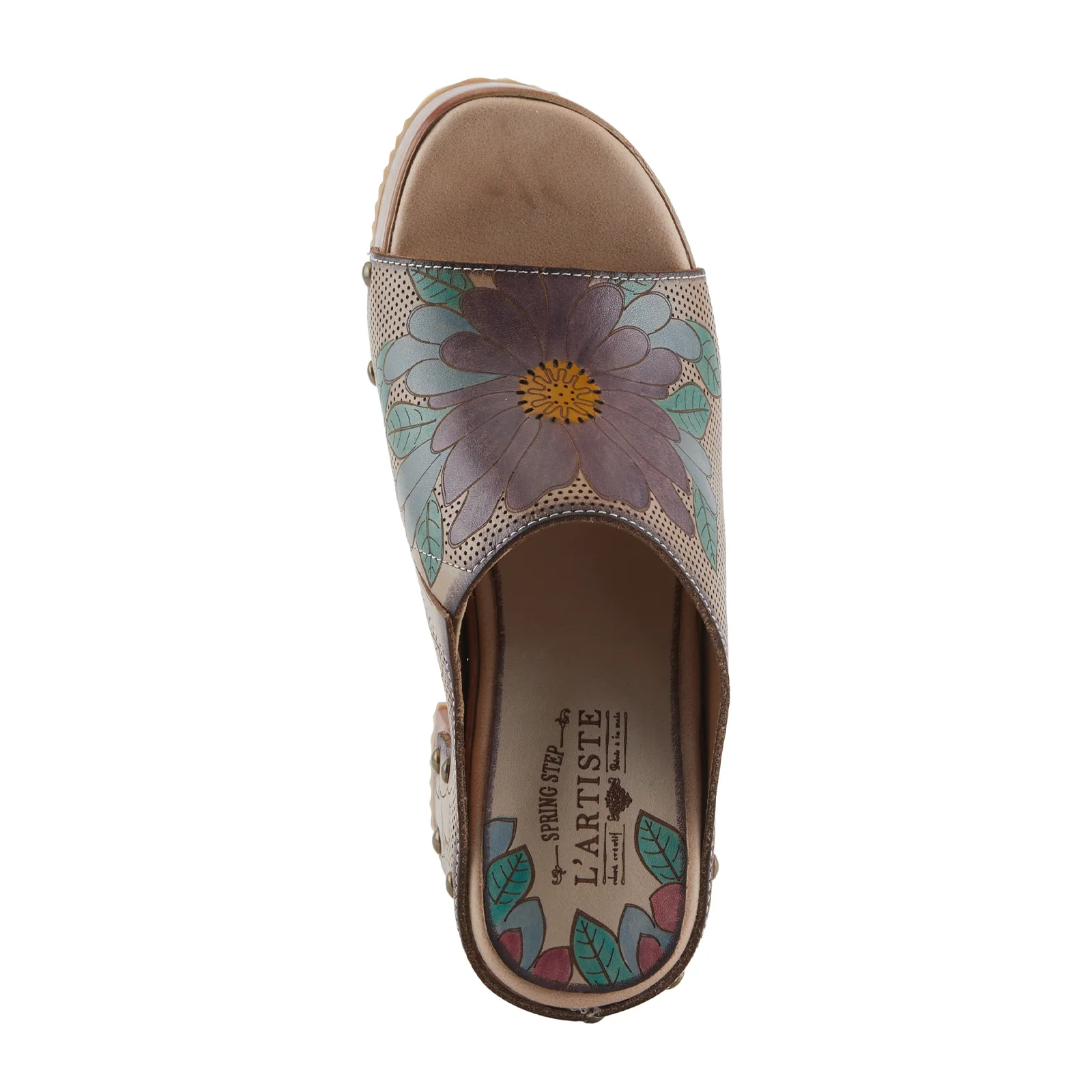 L'Artiste Teeshirt Wedge Sandal (Women) - Beige Multi - Image 6