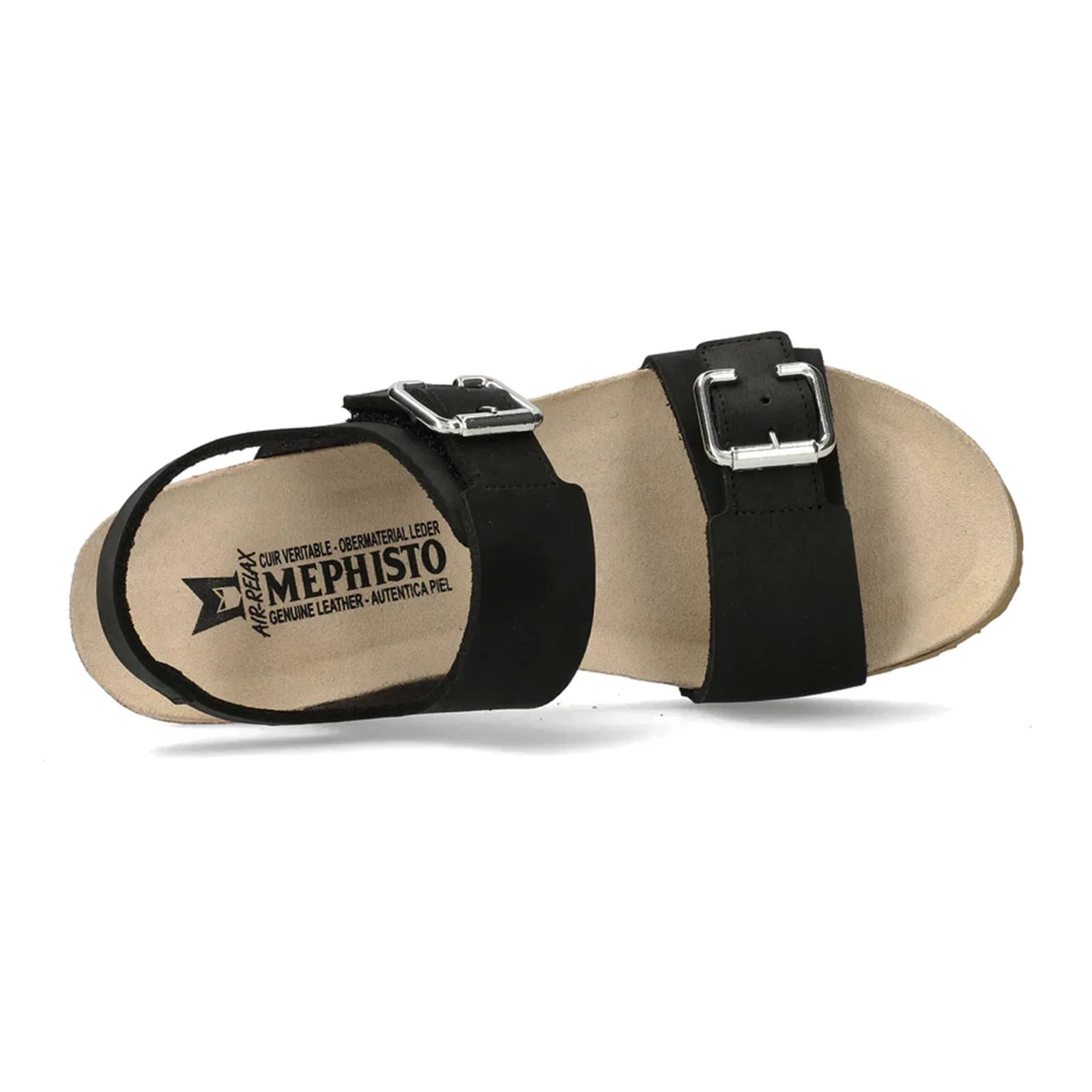 Mephisto Lissandra Wedge Sandal (Women) - Black Sandalbuck - Image 3