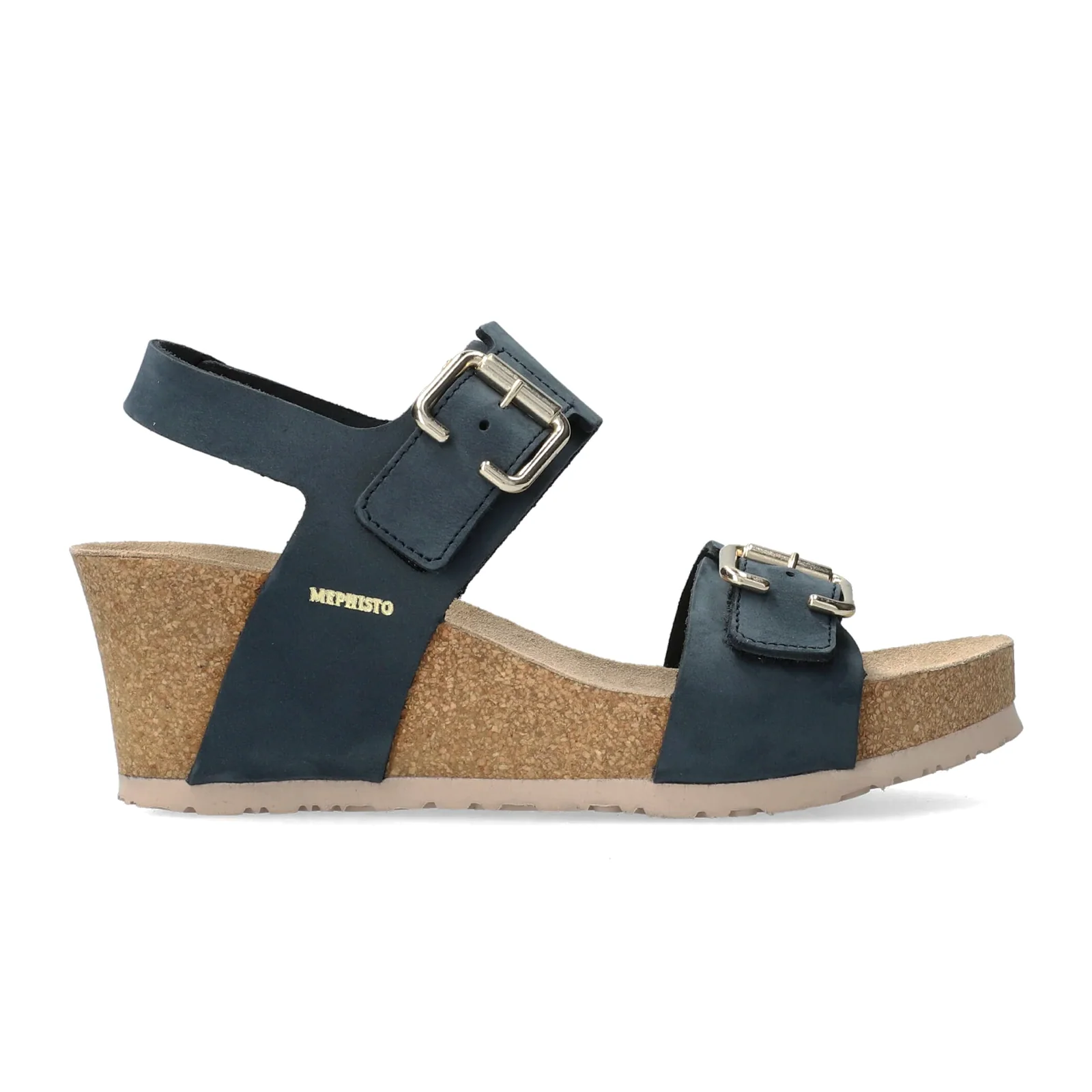 Mephisto Lissandra Wedge Sandal (Women) - Navy Sandalbuck