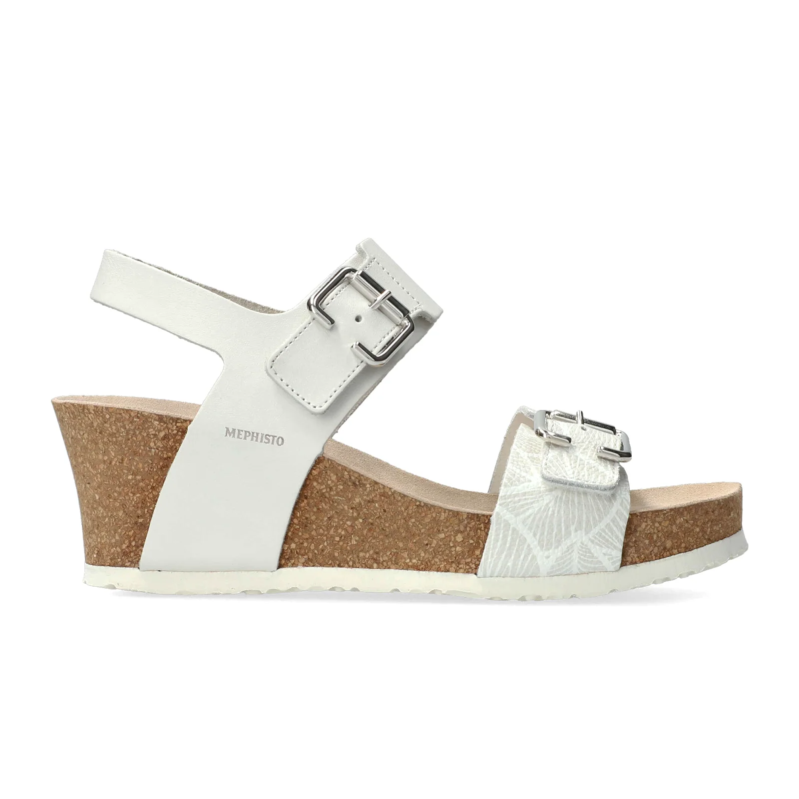 Mephisto Lissandra Wedge Sandal (Women) - White Sandanyl/Fog Panama