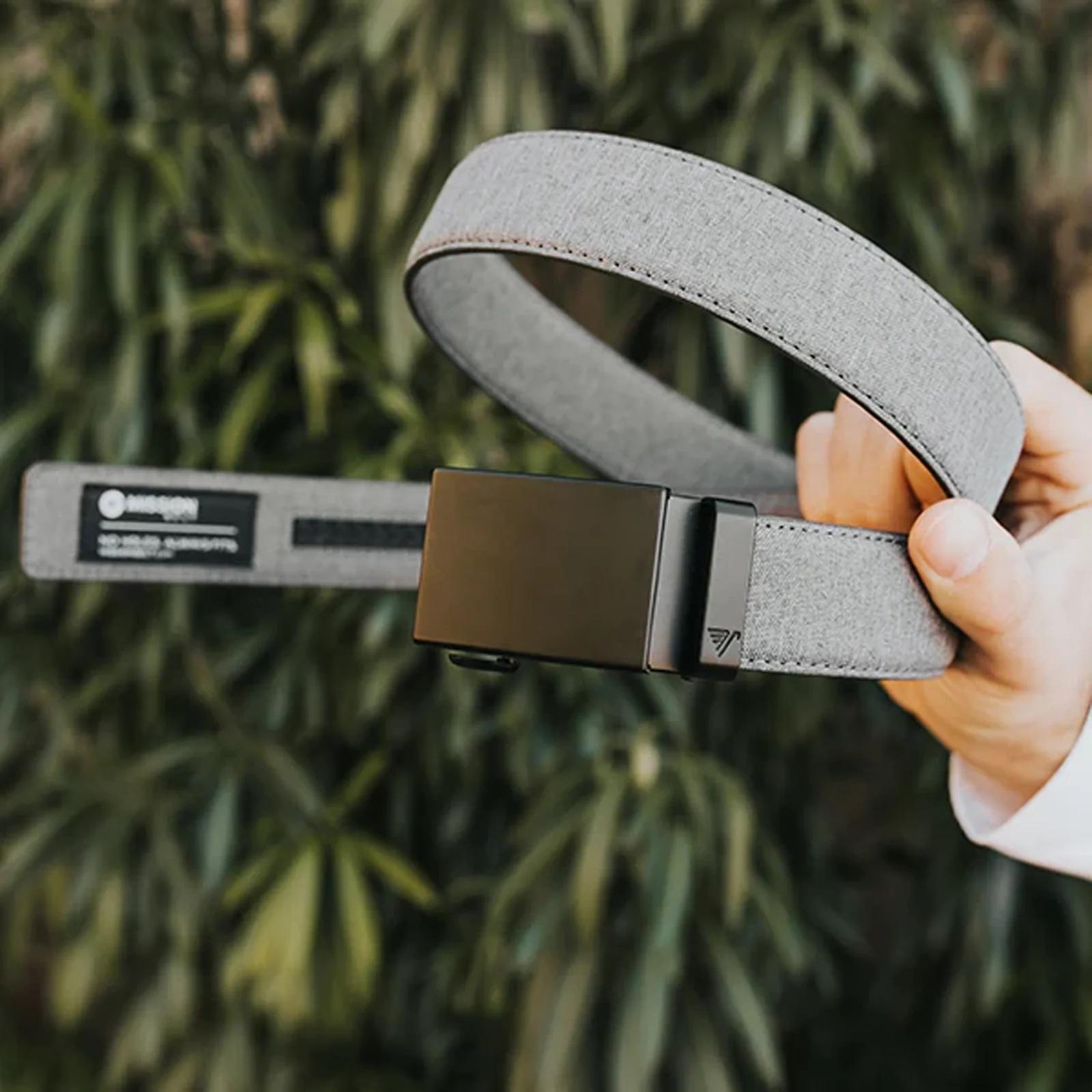Mission Belts Canvas Belt (Men) - Gun Metal/Stone Grey Canvas - Image 2