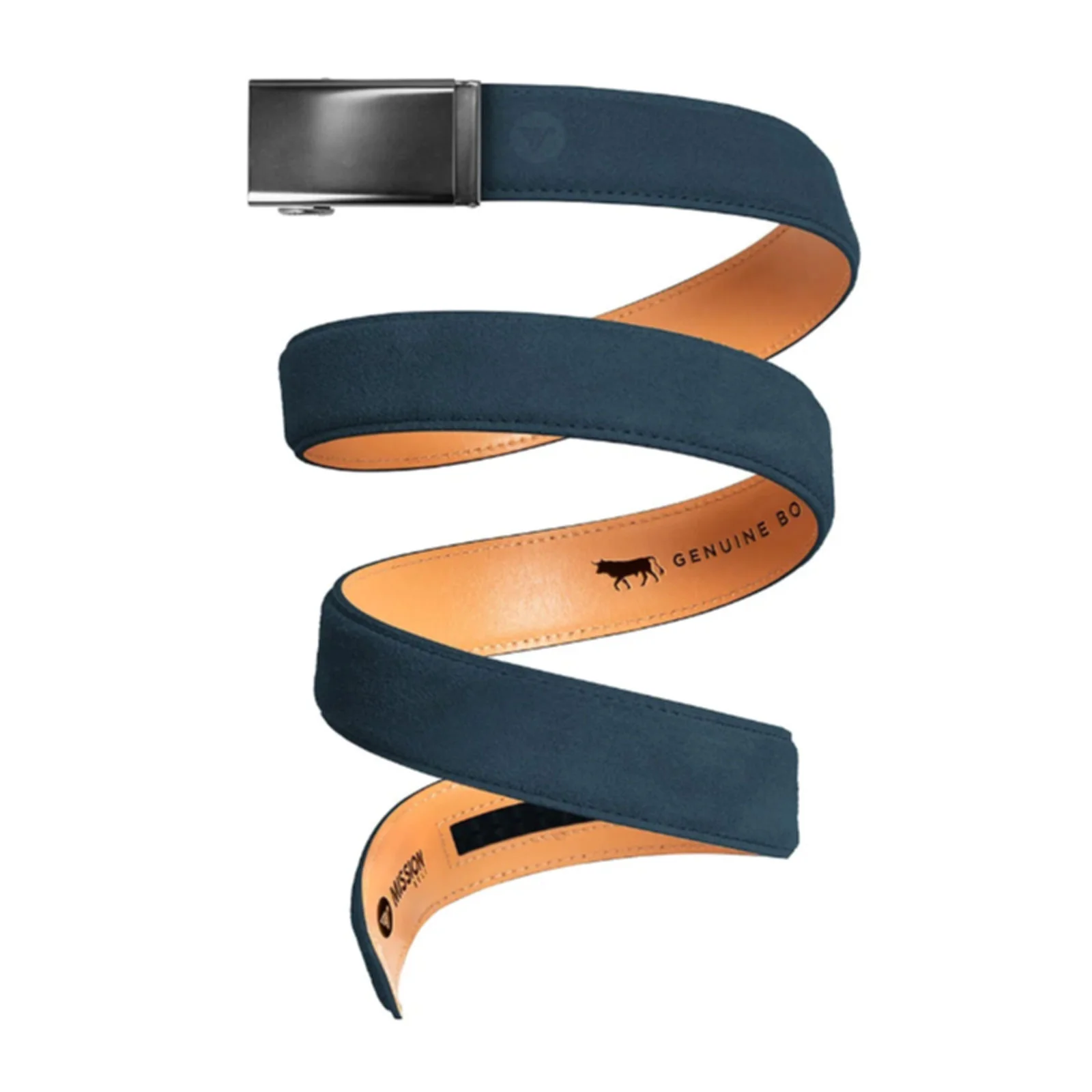 Mission Belts Suede Belt (Men) - Gunmetal/Navy Suede