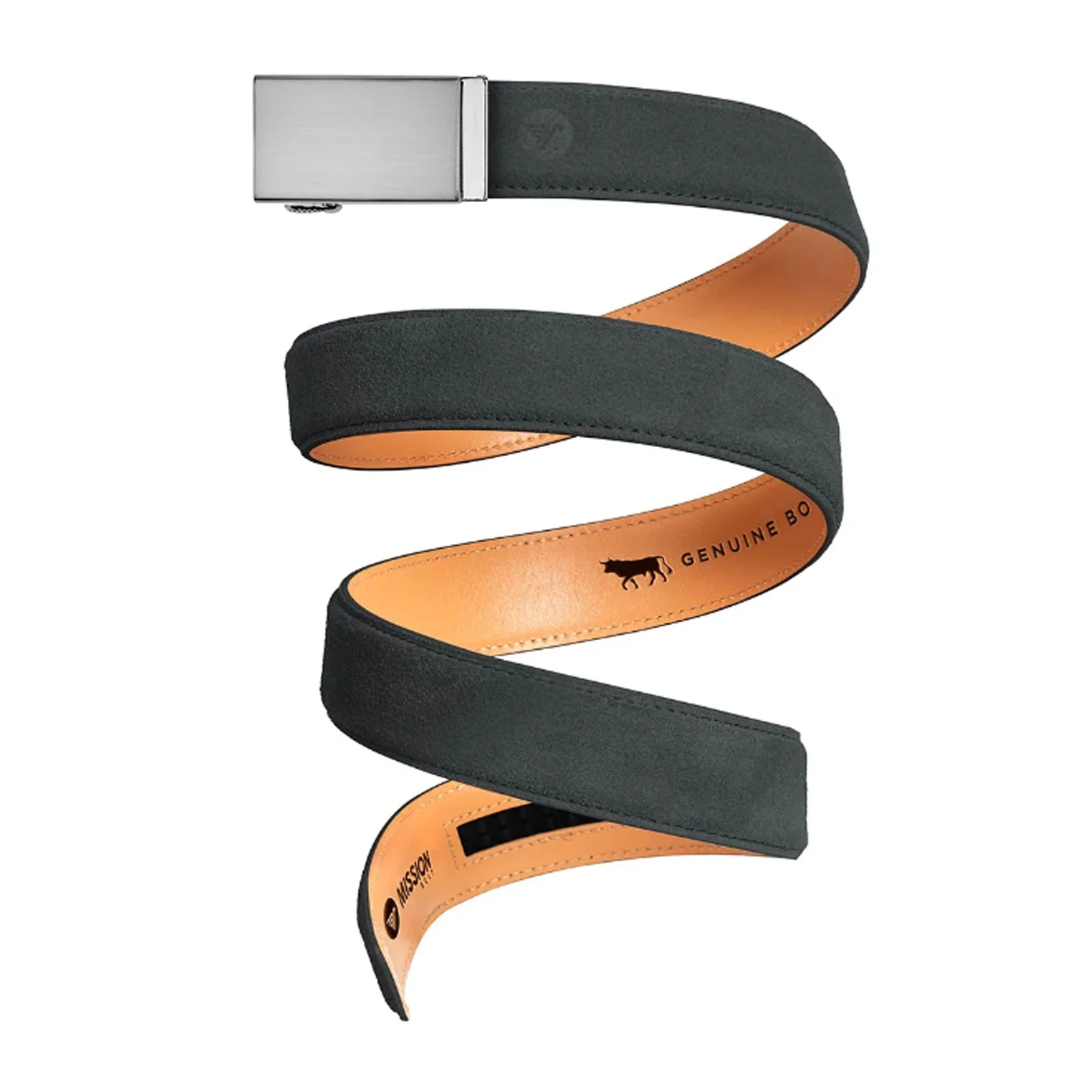 Mission Belts Suede Belt (Men) - Steel/Charcoal Suede - Image 2