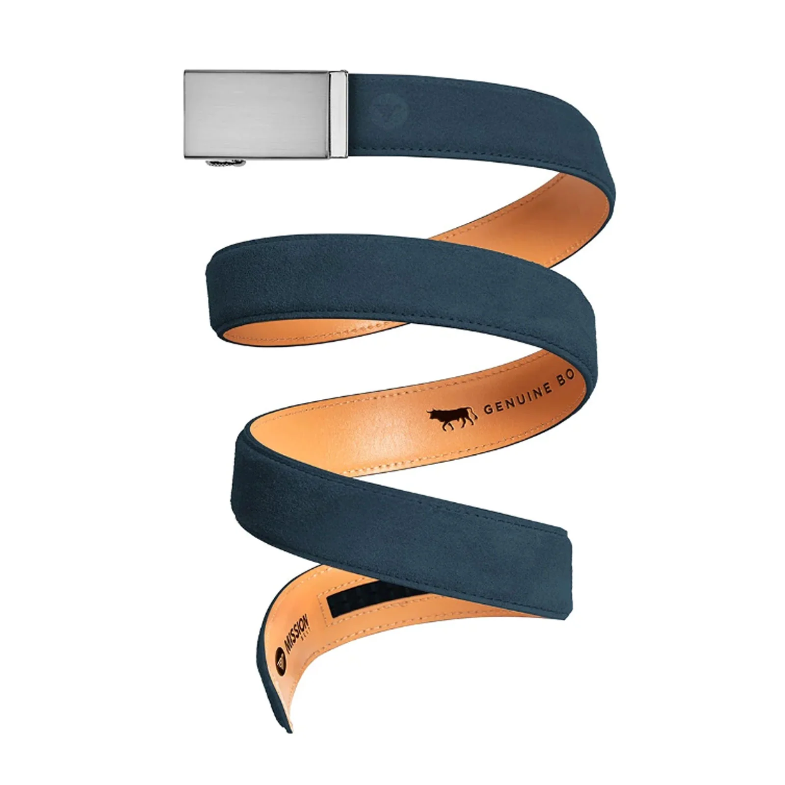 Mission Belts Suede Belt (Men) - Steel/Navy Suede - Image 2
