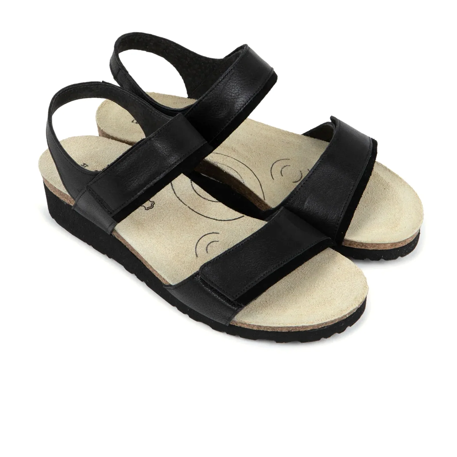 Naot Aisha Arch Pro Wedge Sandal (Women) - Black Leather/Black Suede - Image 2