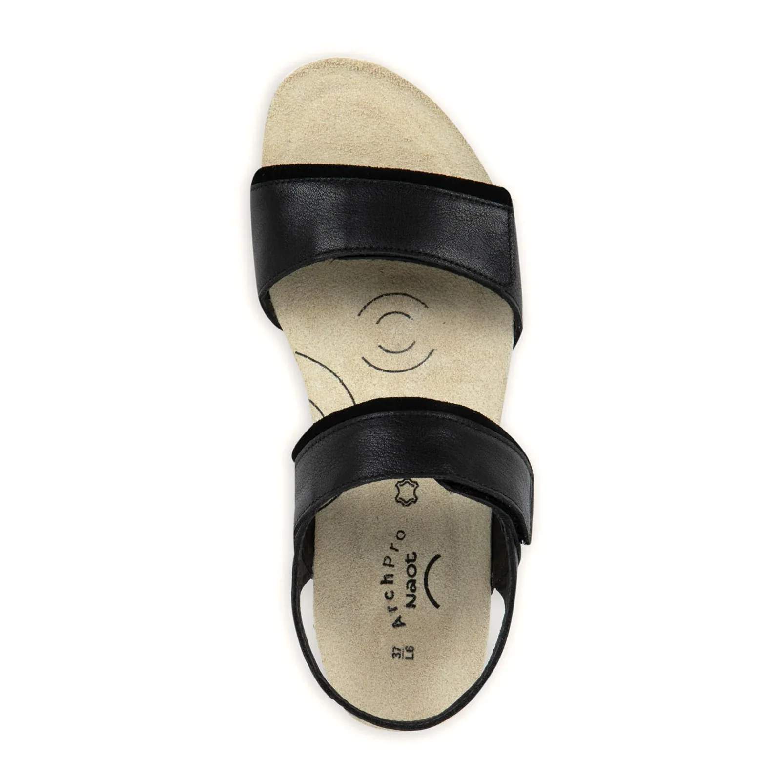 Naot Aisha Arch Pro Wedge Sandal (Women) - Black Leather/Black Suede - Image 4