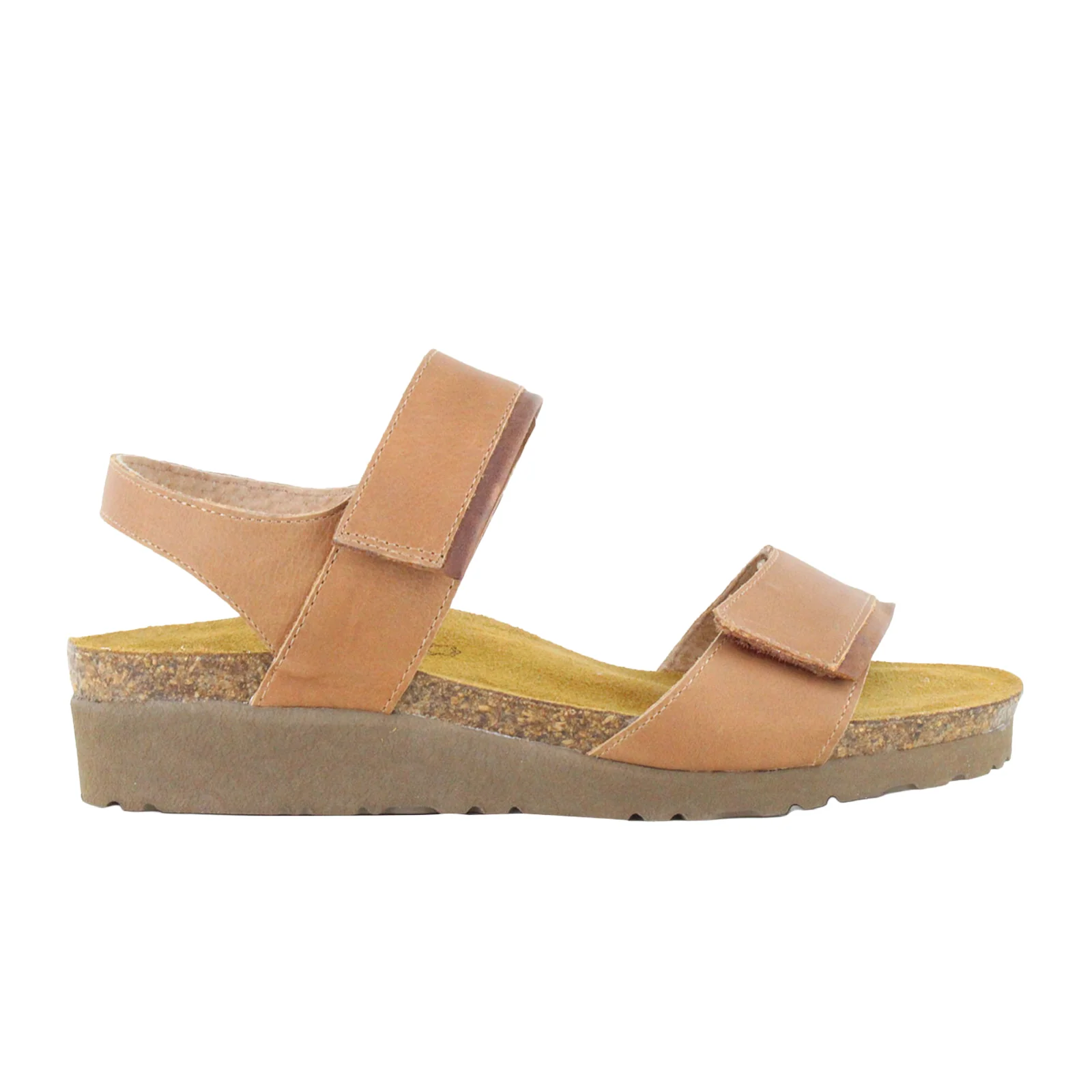 Naot Aisha Arch Pro Wedge Sandal (Women) - Latte Brown Leather/Cognac