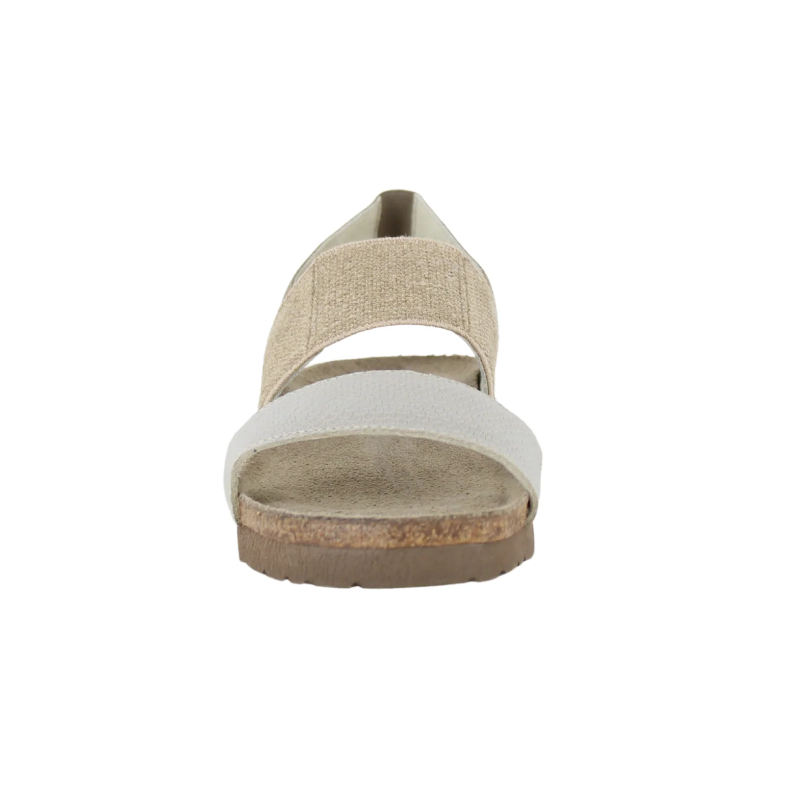 Naot Amy Wide Wedge Sandal (Women) - Beige Lizard Leather/Beige Elastic - Image 4