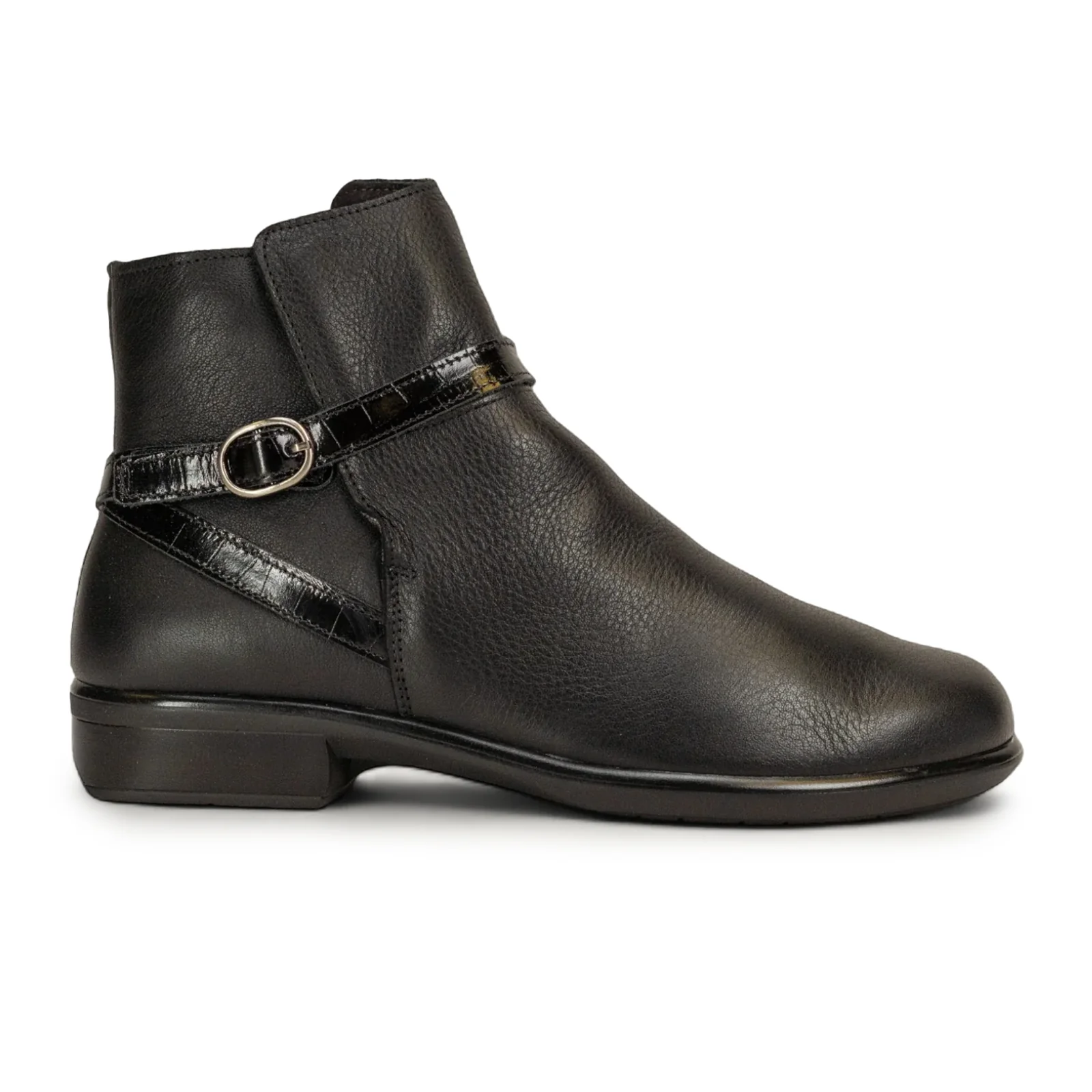 Naot Briza Aura Ankle Boot (Women) - Soft Black/Jet Black/Black Croc