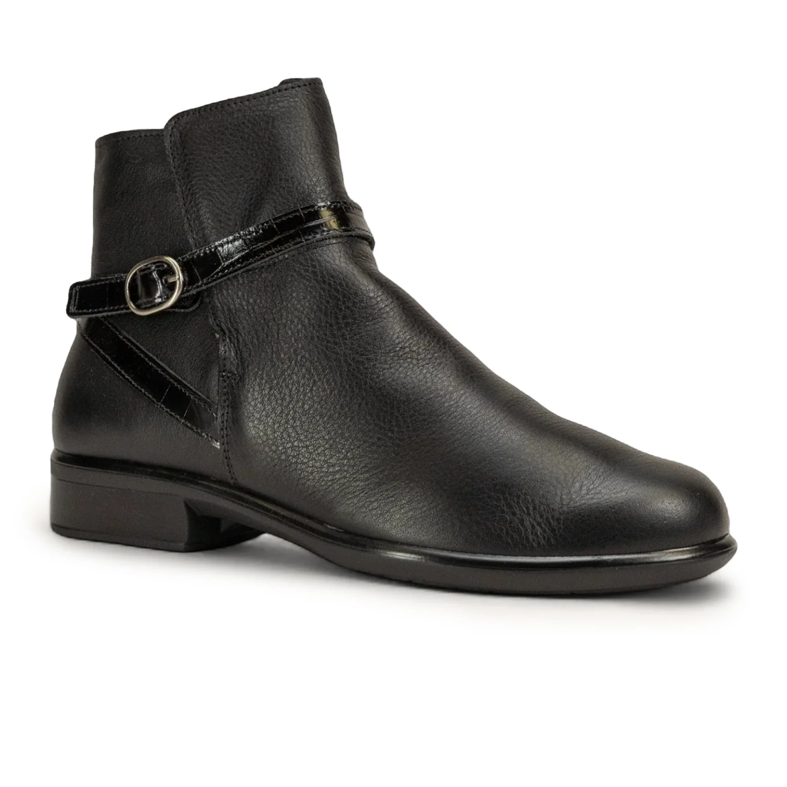 Naot Briza Aura Ankle Boot (Women) - Soft Black/Jet Black/Black Croc - Image 2