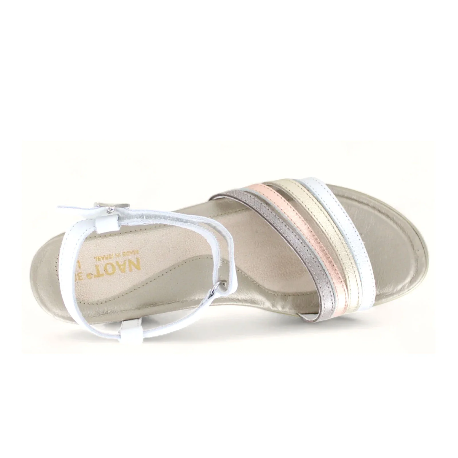 Naot Current Heeled Sandal (Women) - Soft Silver/Radiant Gold/Silver Luster/White Pearl - Image 2