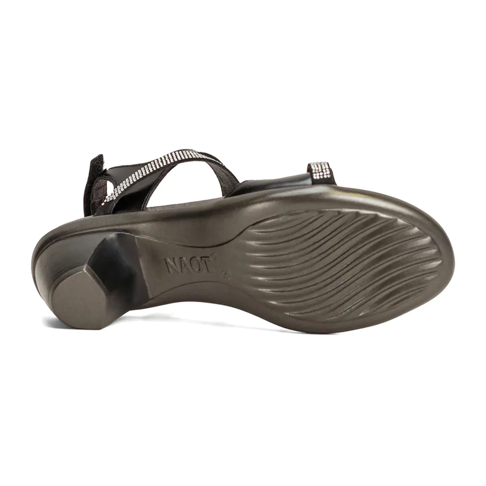 Naot Innovate Heeled Sandal (Women) - Black Madras Leather/Black/Clear Rhinestones - Image 4