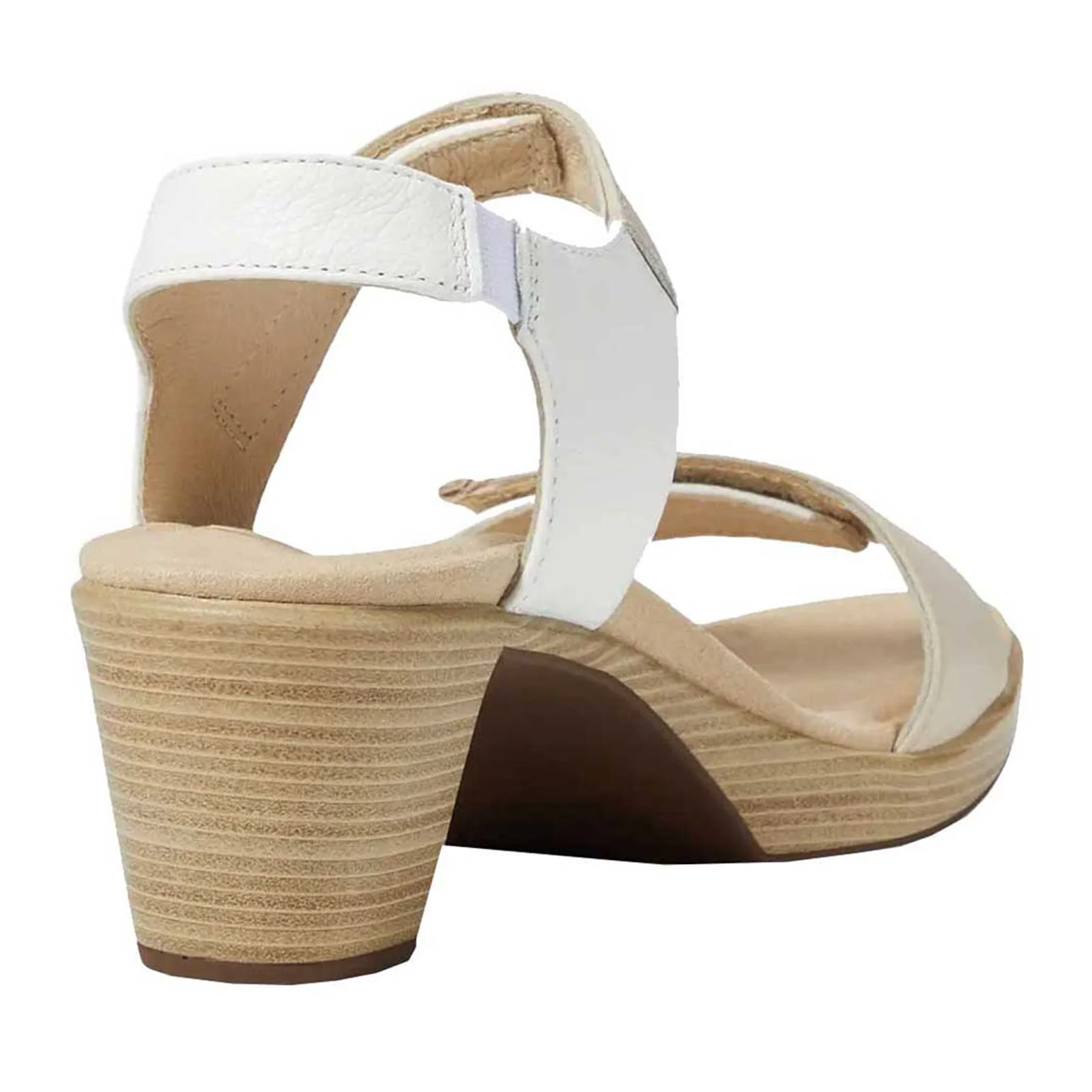 Naot Intact Heeled Sandal (Women) - Soft Ivory Leather/Soft White Leather/Radiant Gold Leather - Image 2