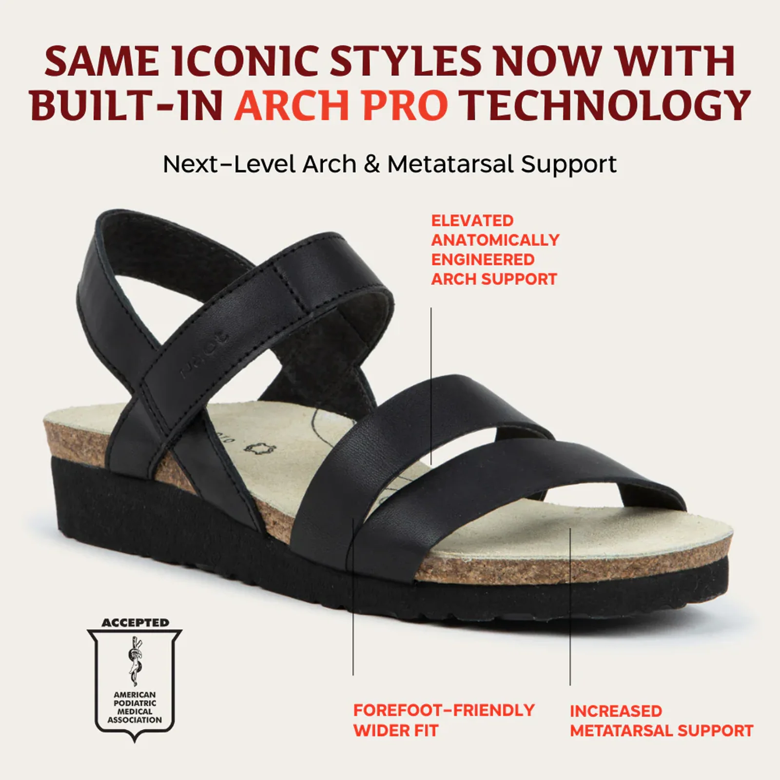 Naot Kayla Arch Pro Wedge Sandal (Women) - Black Matte Leather - Image 6