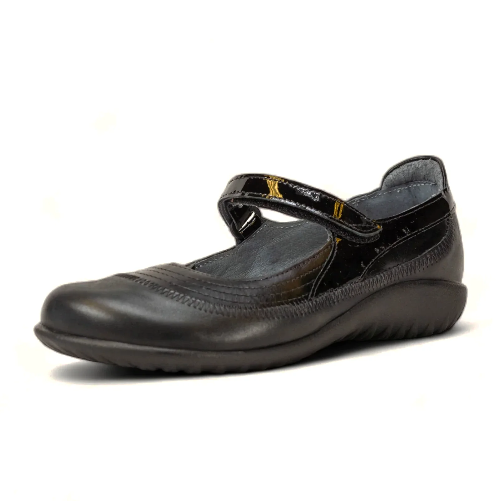 Naot Kirei Mary Jane (Women) - Shiny Black/Black Patent/Black Madras - Image 2