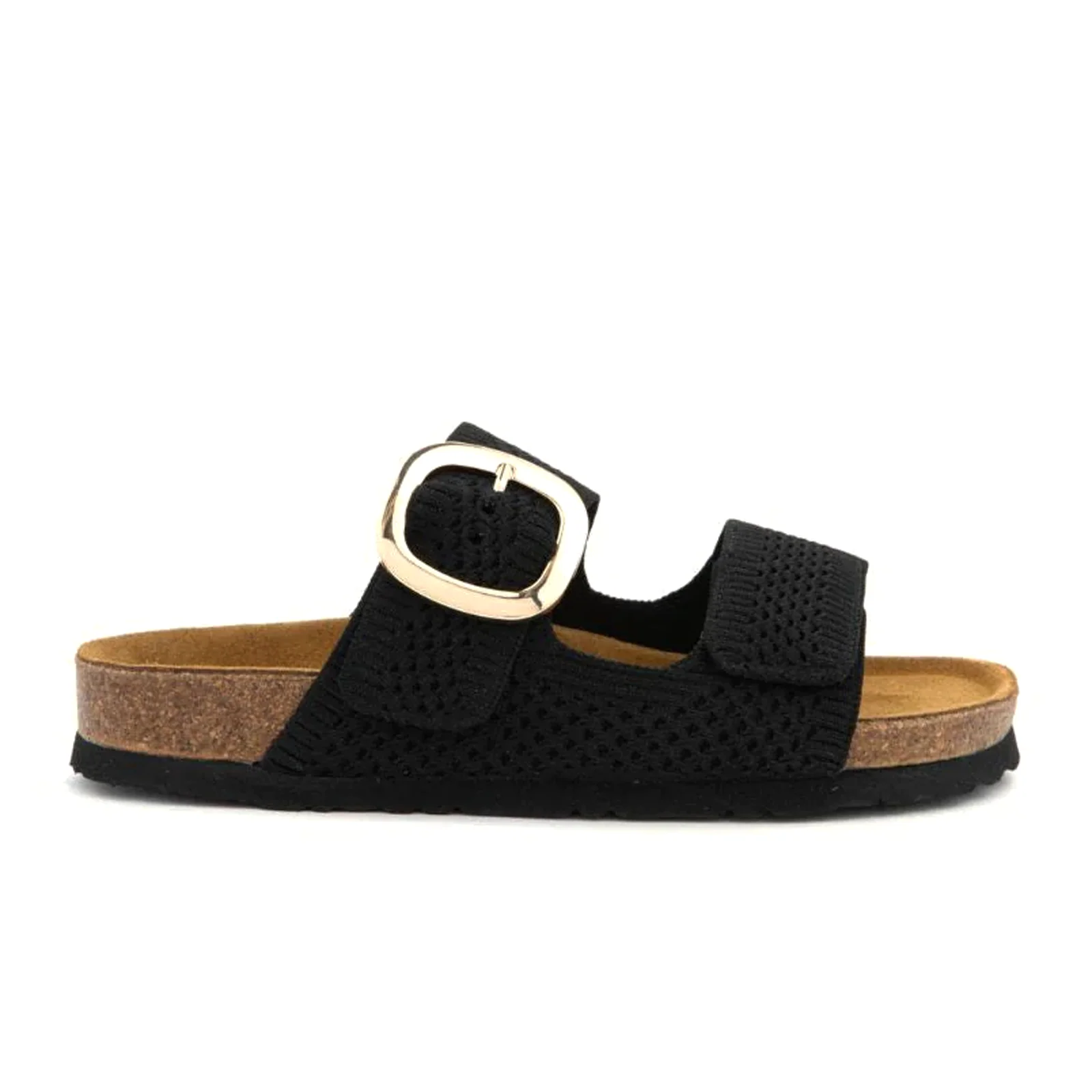 Naot Miami Slide Sandal (Women) - Black Knit