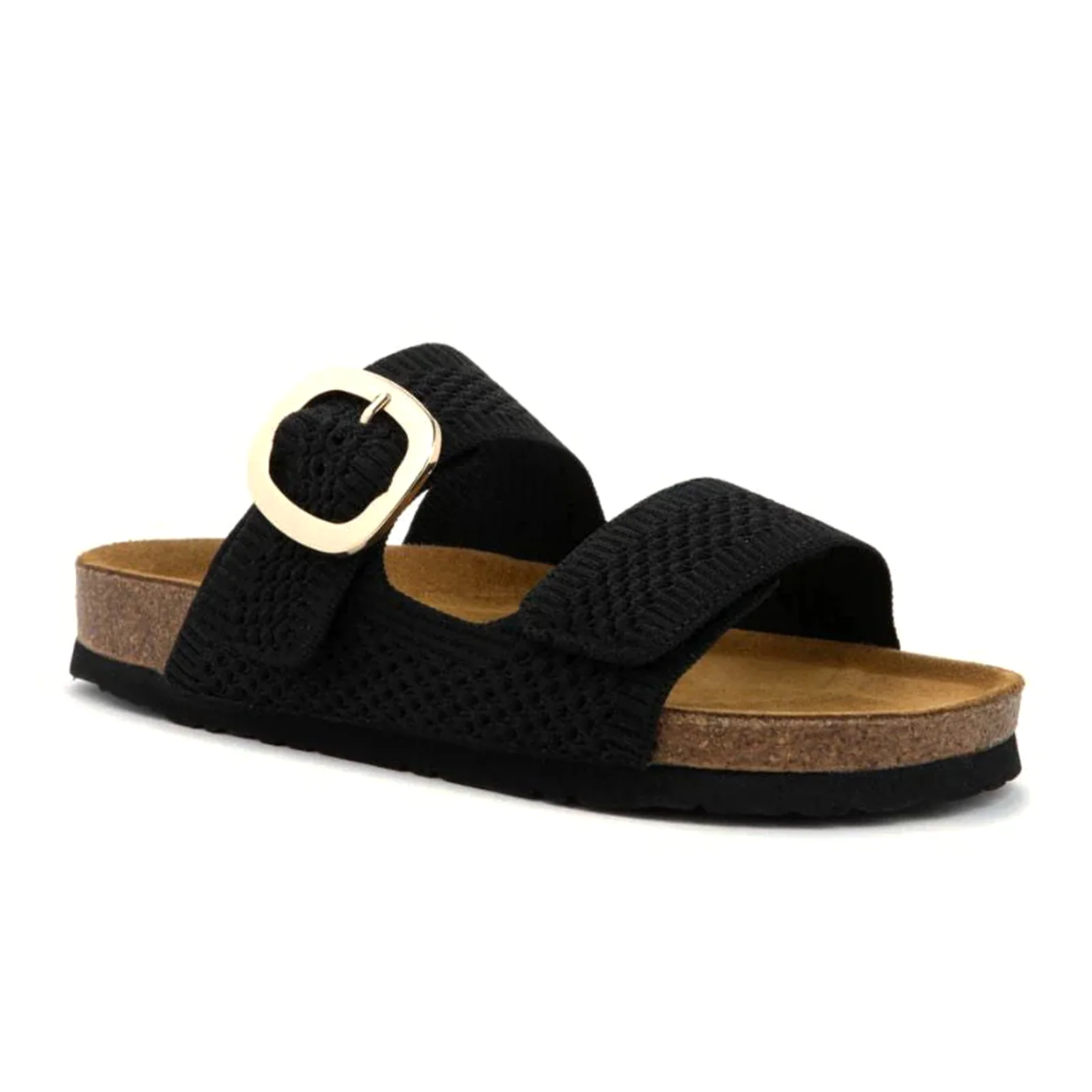 Naot Miami Slide Sandal (Women) - Black Knit - Image 2